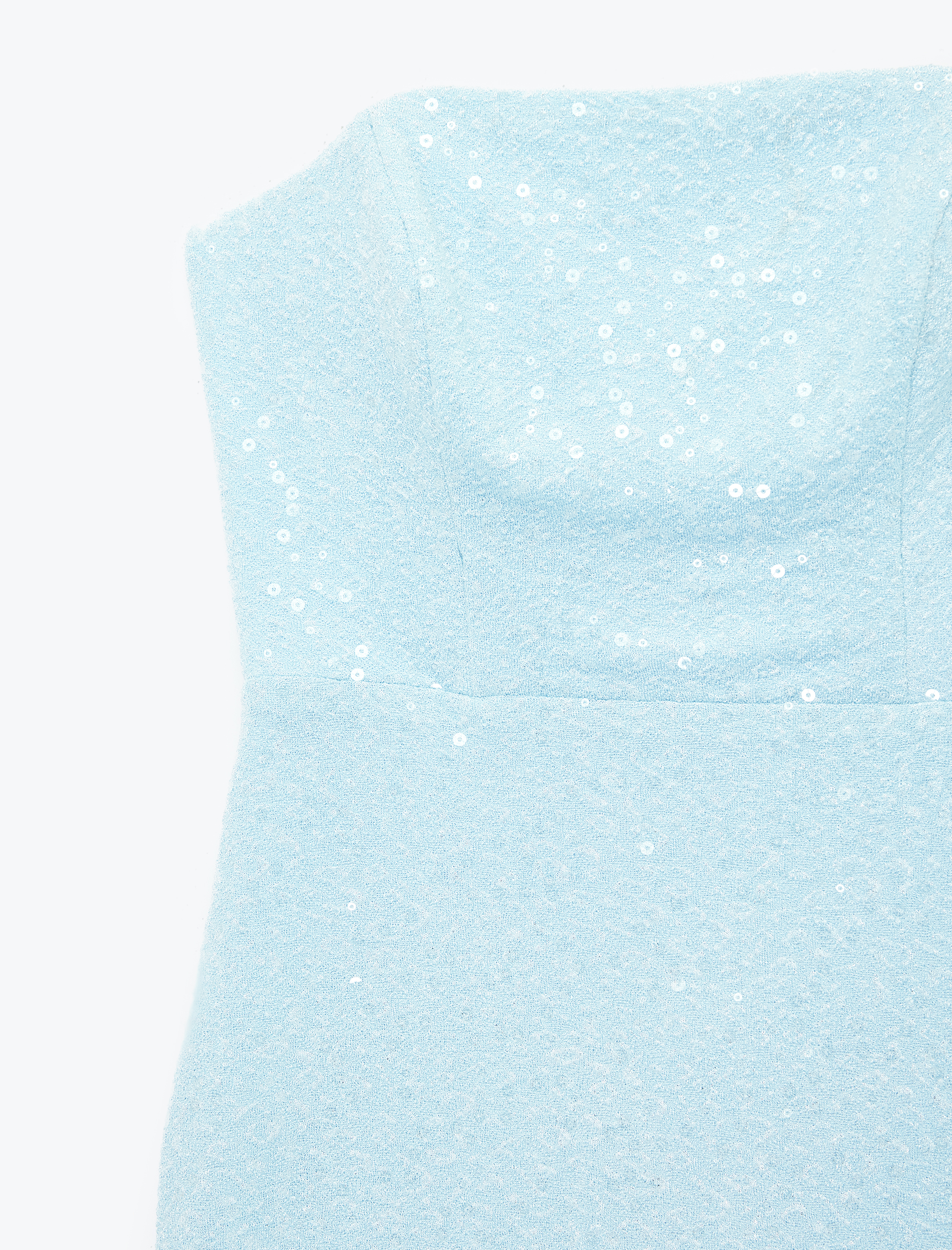   Pullu Payetli Straplez Yaka Kolsuz Bodycon Mini Abiye Elbise