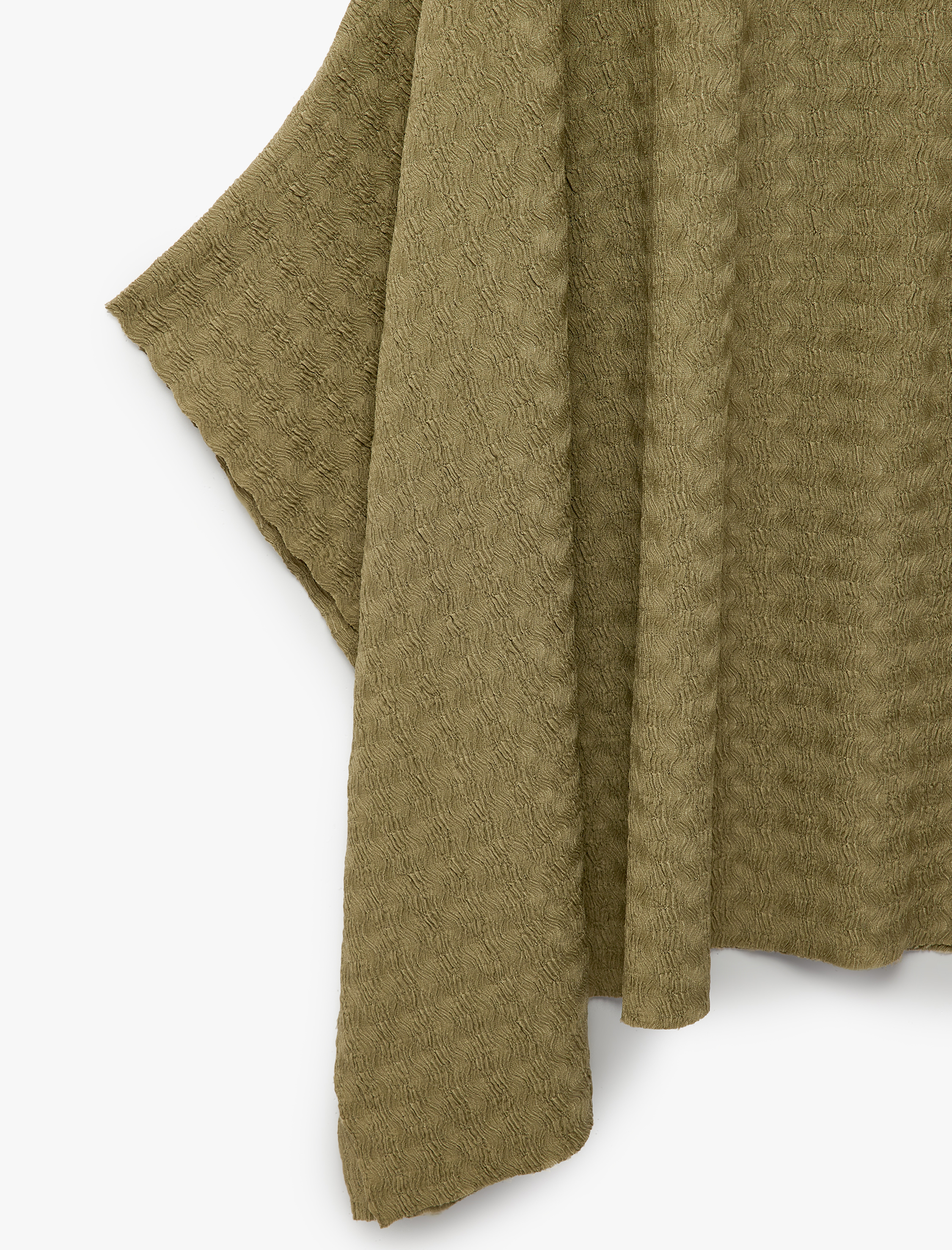   Bürümcük Kumaş Dokulu Asimetrik Kesim Midi Etek