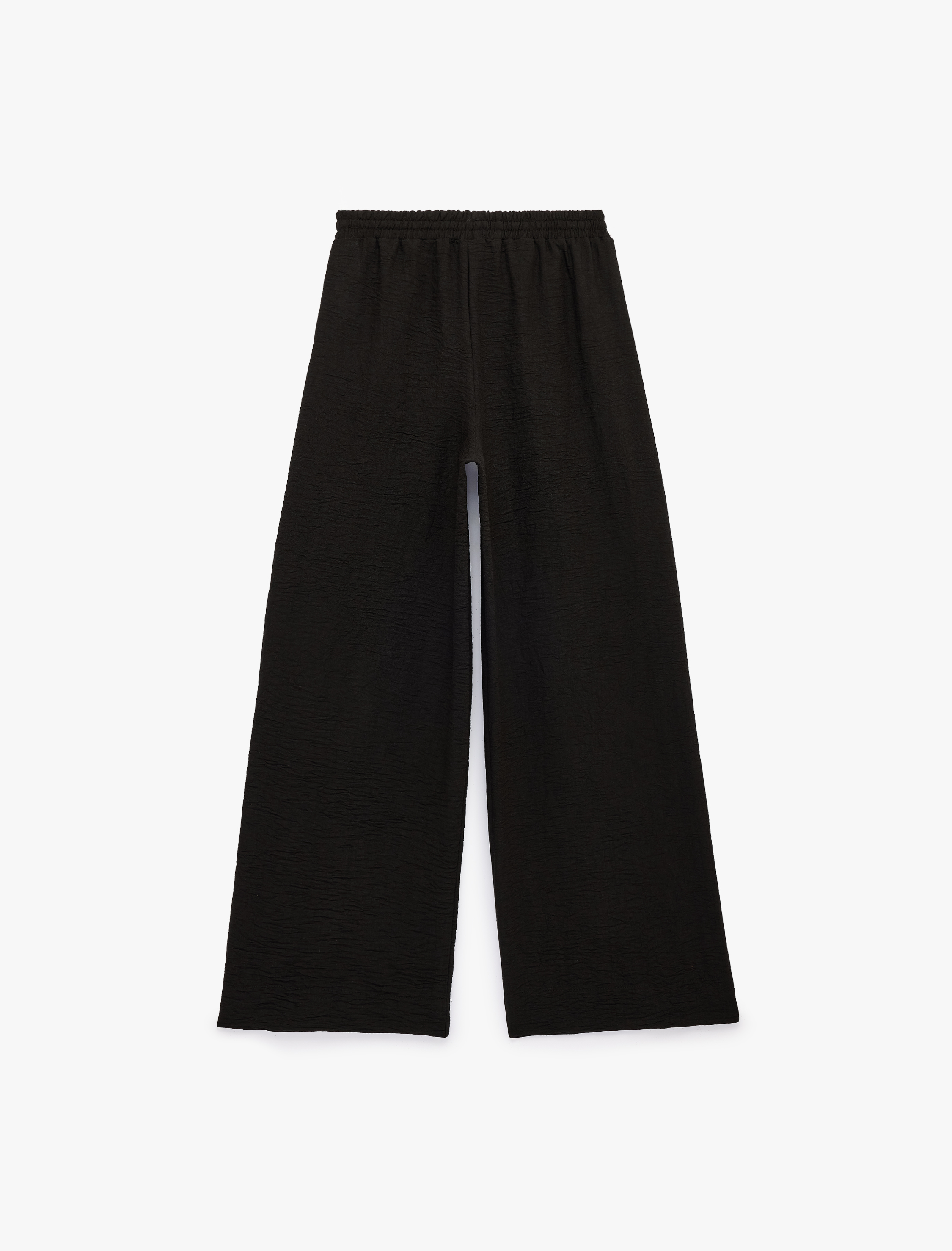   Beli Bağcıklı Geniş Paça Kumaş Pantolon