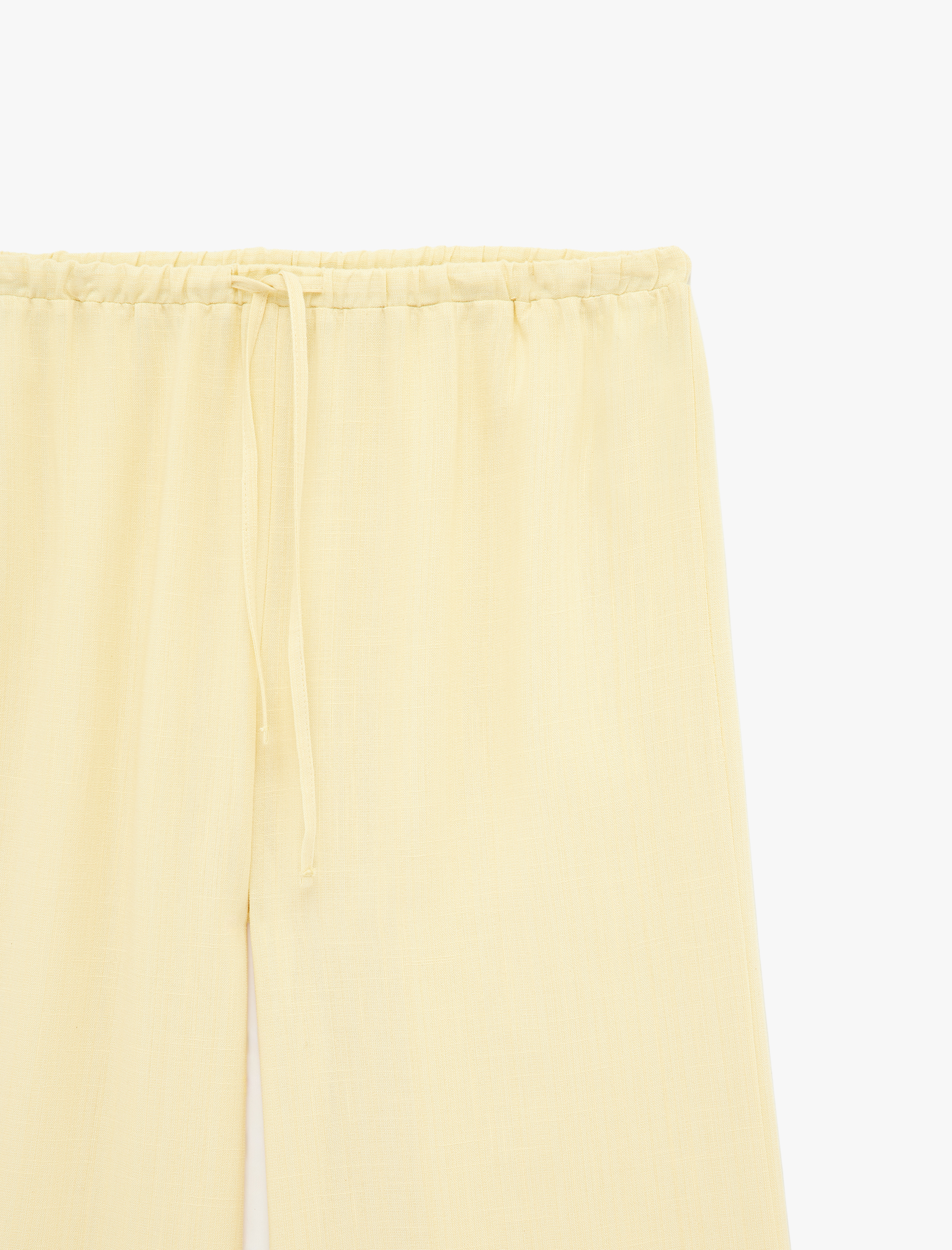  Viskon Karışımlı Beli Bağcıklı Geniş Paça Pantolon