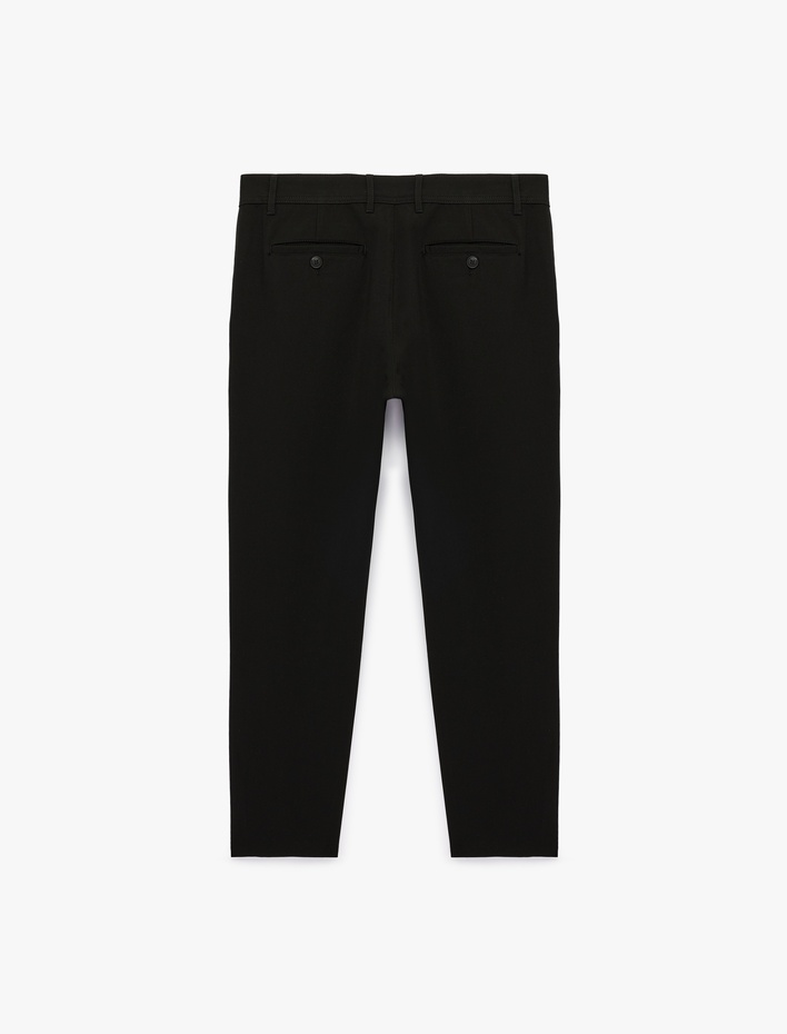  Viskon Karışımlı Cepli Slim Fit Kumaş Pantolon