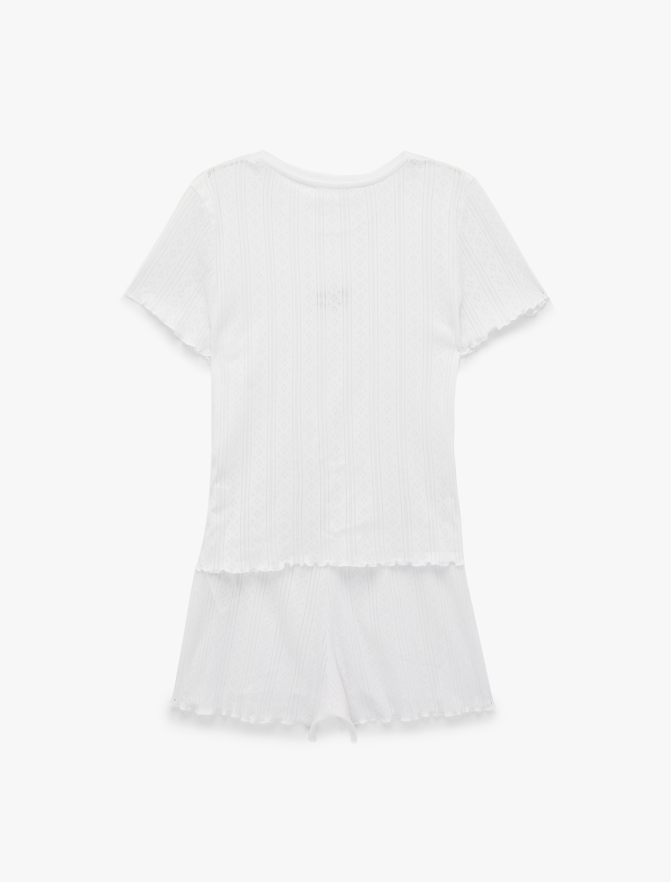   Pamuklu Kısa Kollu Şortlu Pijama Takımı