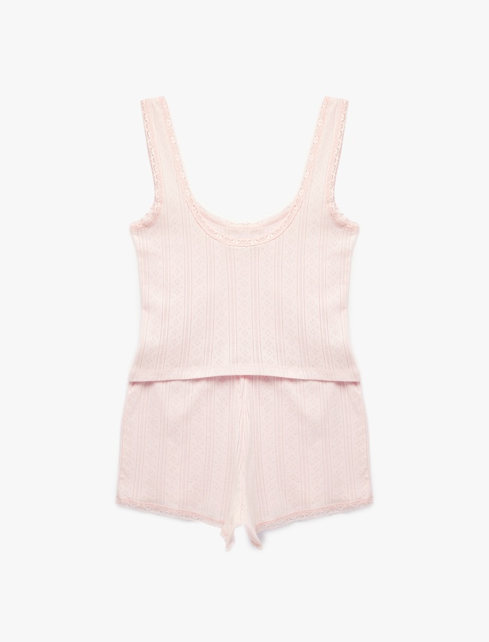  Pamuklu Askılı Şortlu Pijama Takımı