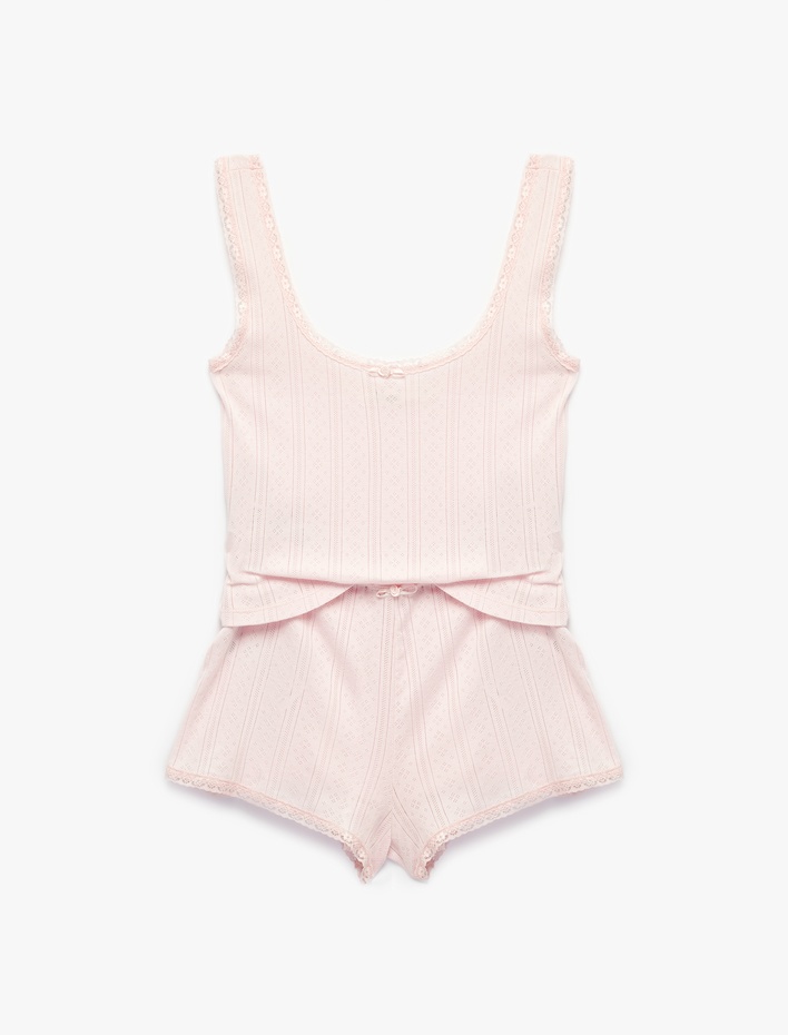  Pamuklu Askılı Şortlu Pijama Takımı