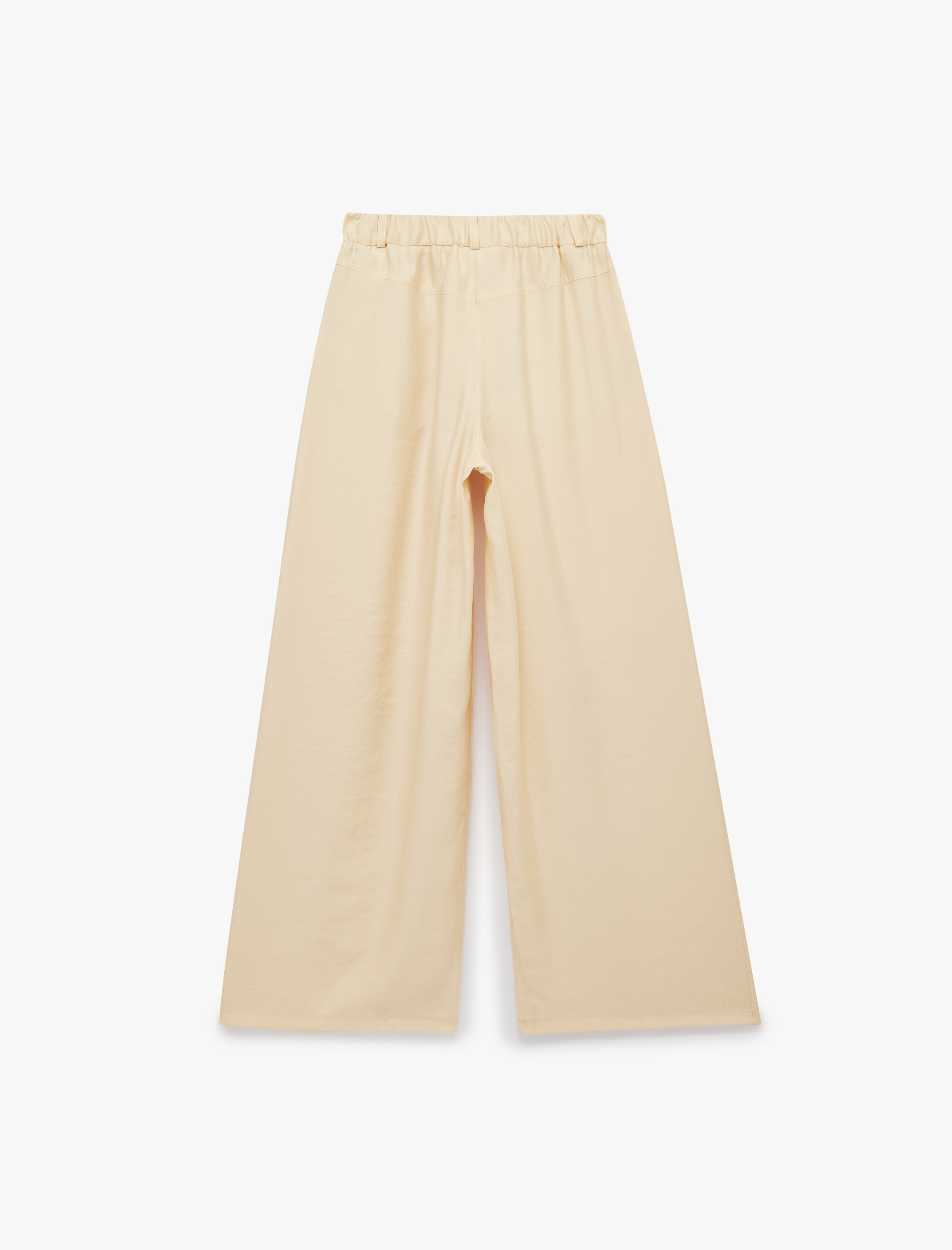   Modal Kumaş Loose Fit Beli Lastikli Cepli Geniş Paça Baggy Pantolon
