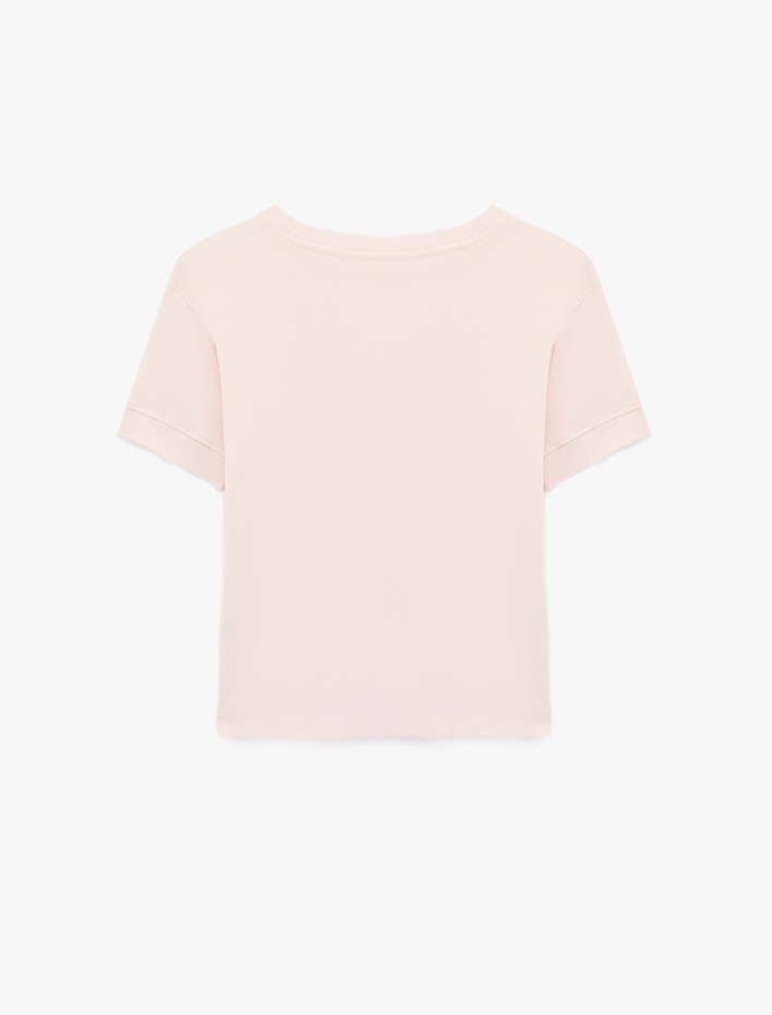  Slim Fit Kısa Kollu Bisiklet Yaka Basic Tişört