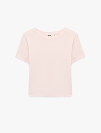 Slim Fit Kısa Kollu Bisiklet Yaka Basic Tişört