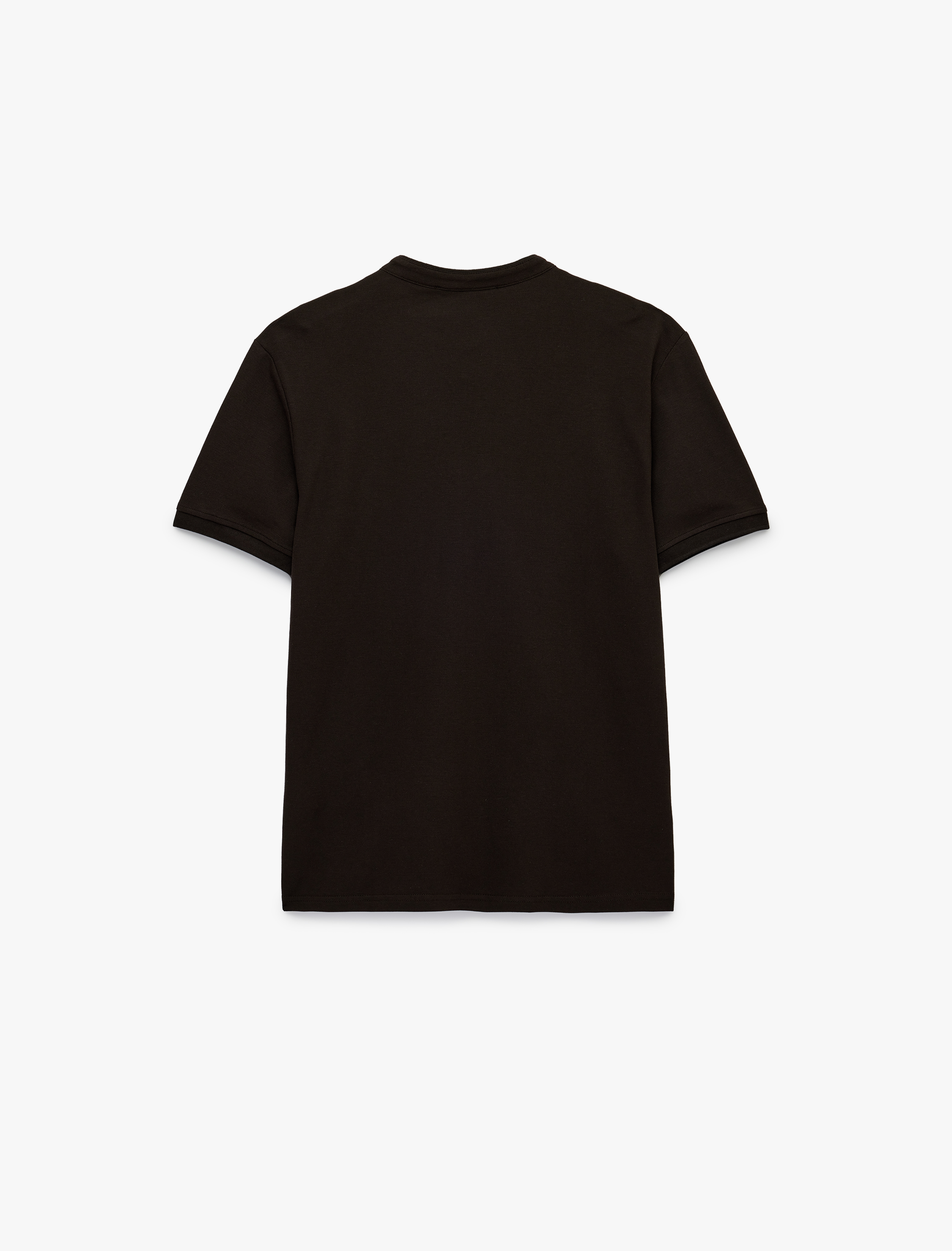   Regular Fit Pamuklu Düğmeli Kısa Kollu Henley Yaka Tişört