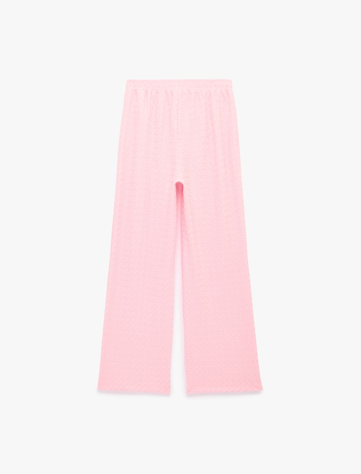  Standart Bel Bürümcük Kumaş Geniş Paça Pantolon