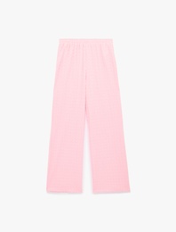 Standart Bel Bürümcük Kumaş Geniş Paça Pantolon