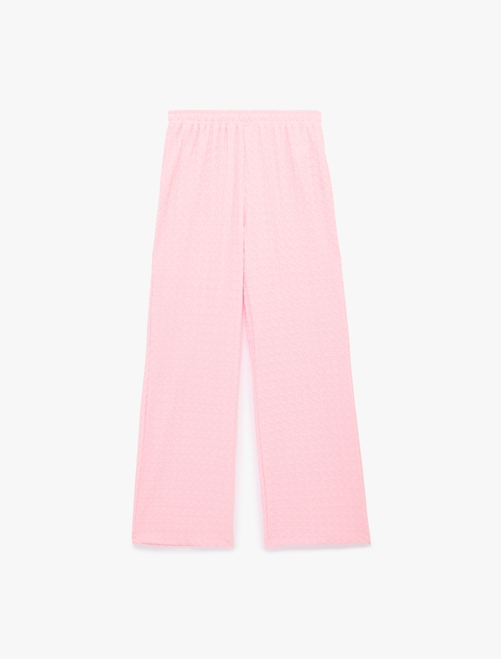  Standart Bel Bürümcük Kumaş Geniş Paça Pantolon