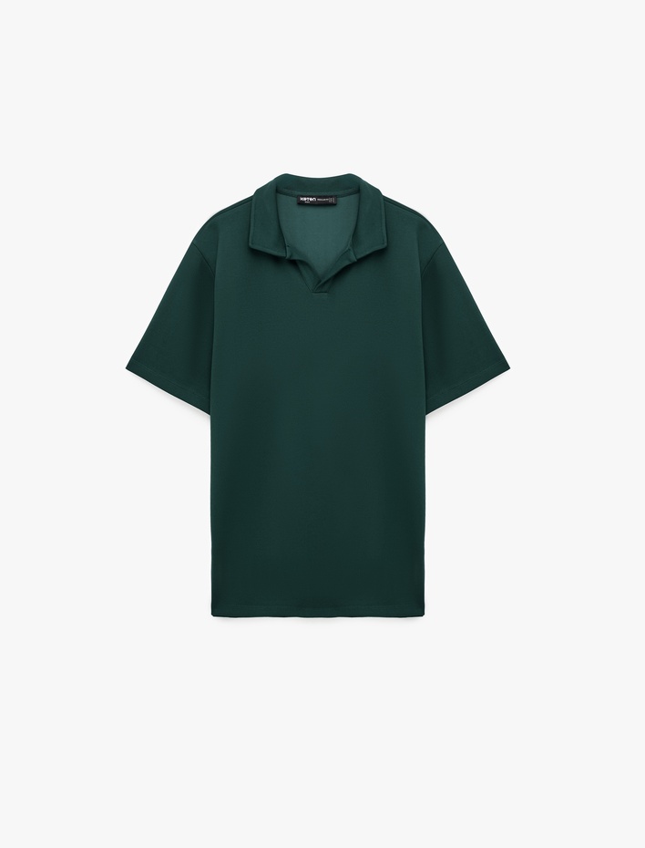  Kısa Kollu Regular Fit Viskon Karışımlı Polo Yaka Basic Tişört