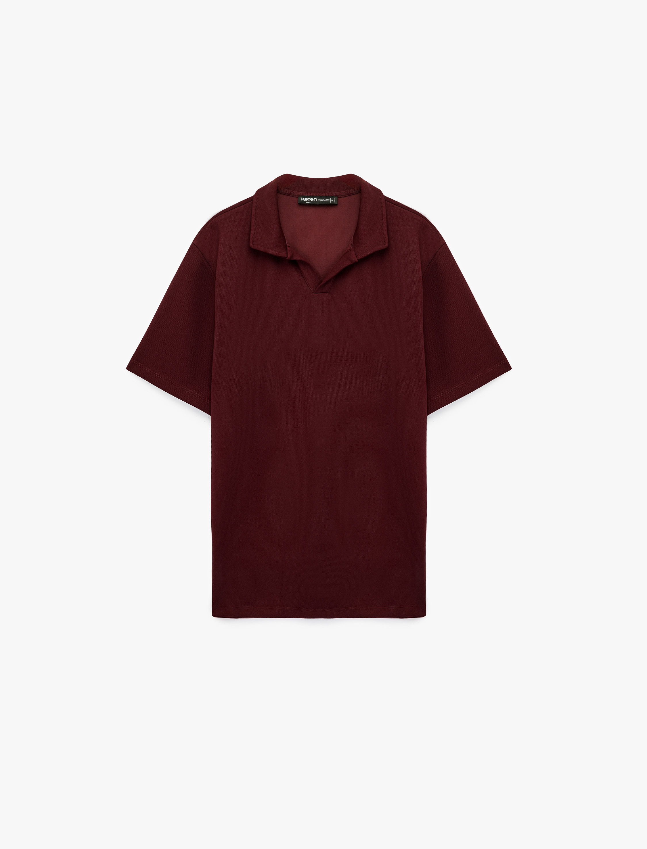   Kısa Kollu Regular Fit Viskon Karışımlı Polo Yaka Basic Tişört