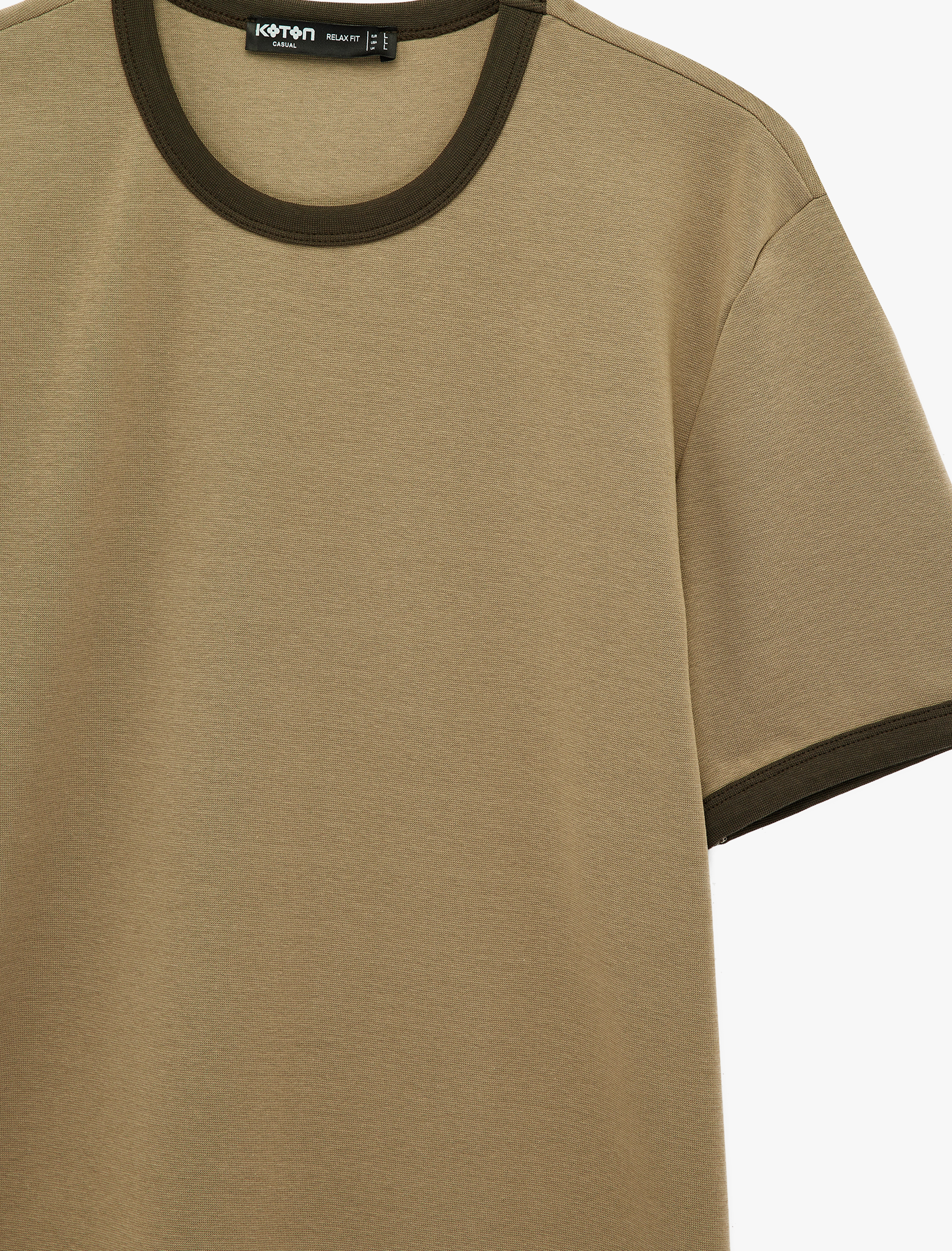   Pamuklu Kısa Kollu Biyeli Bisiklet Yaka Slim Fit Tişört