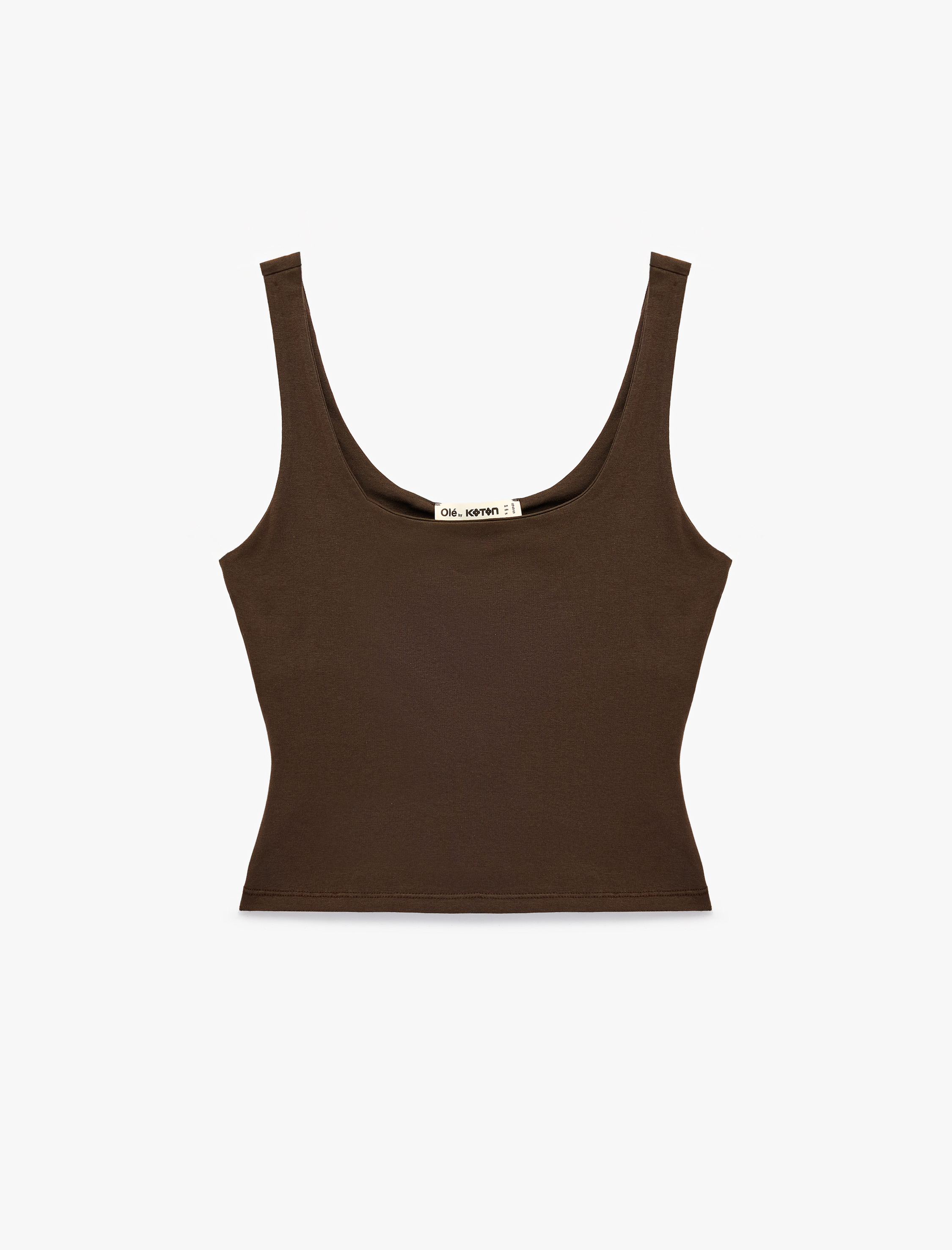   Pamuklu Slim Fit U Yaka Kolsuz Bluz