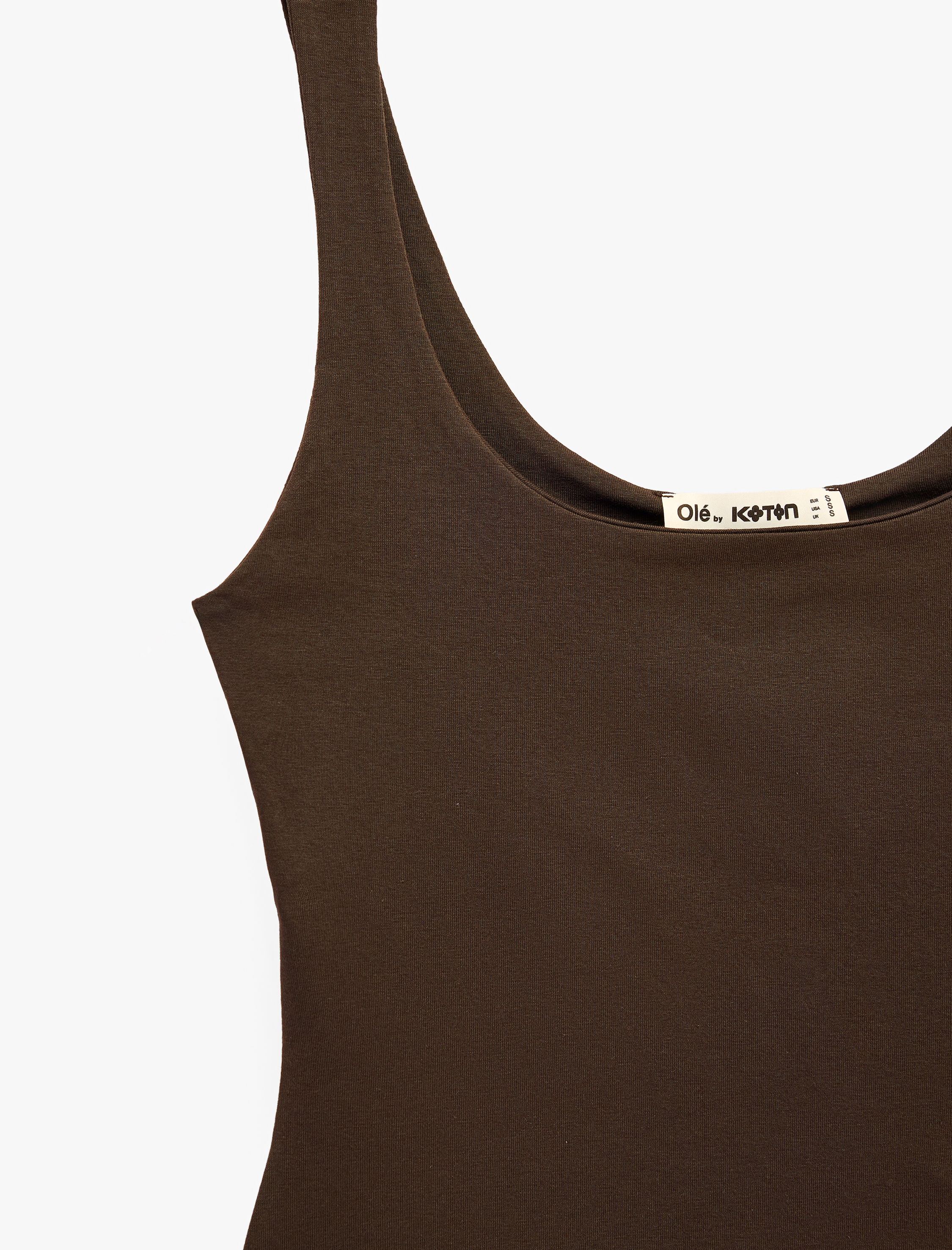   Pamuklu Slim Fit U Yaka Kolsuz Bluz