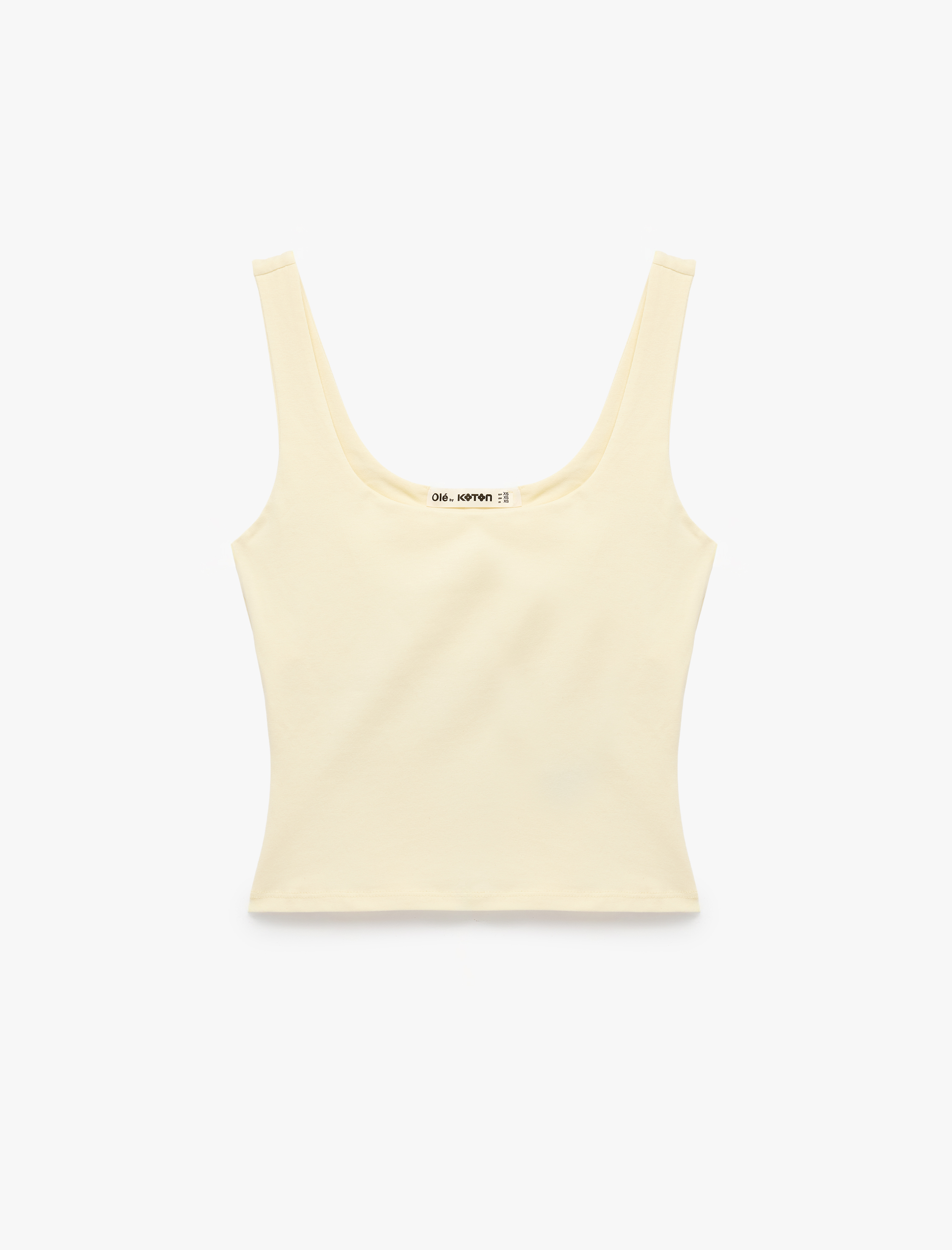   Pamuklu Slim Fit U Yaka Kolsuz Bluz