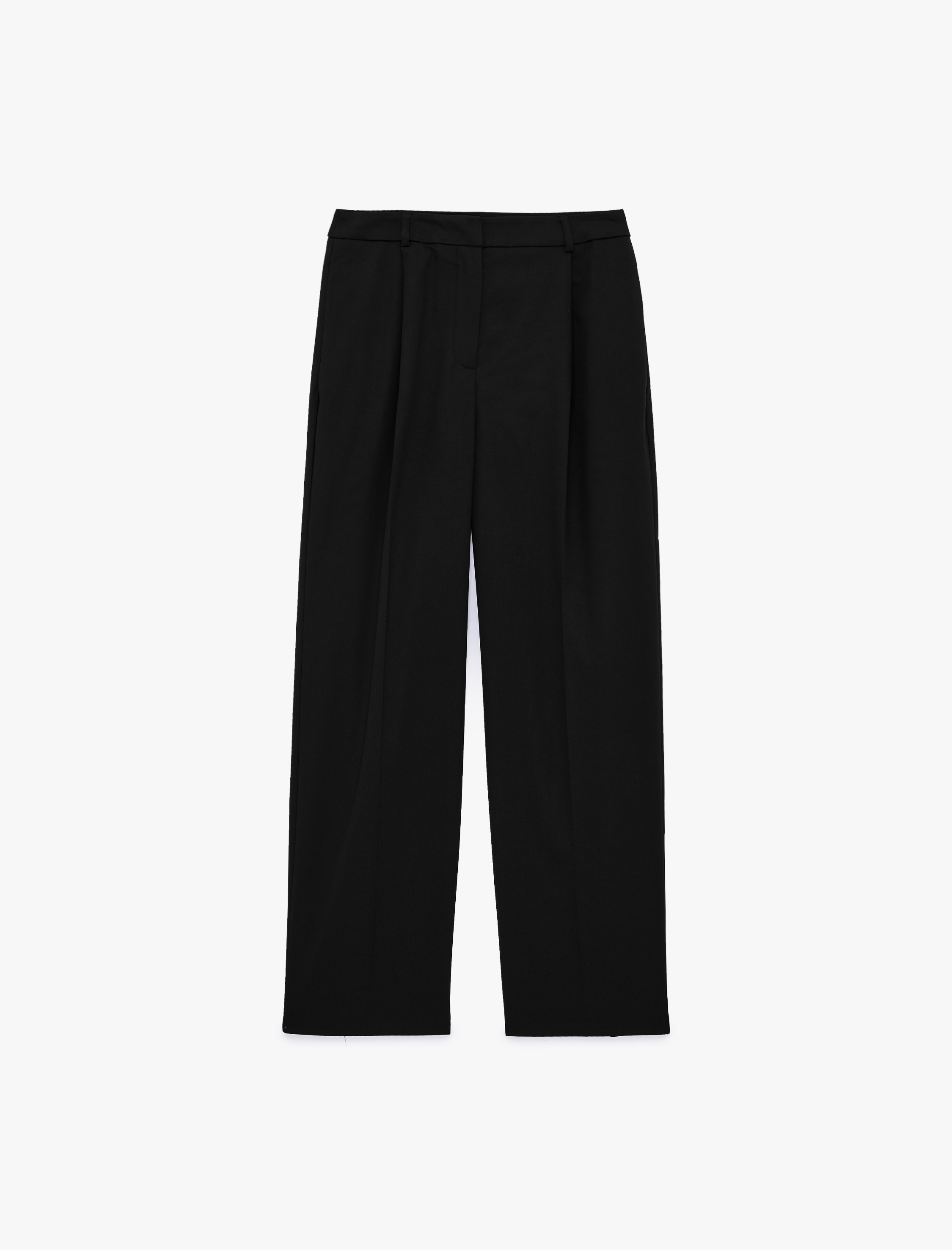   Bol Kalıp Viskon Karışımlı Beli Bağcıklı Geniş Paça Pantolon