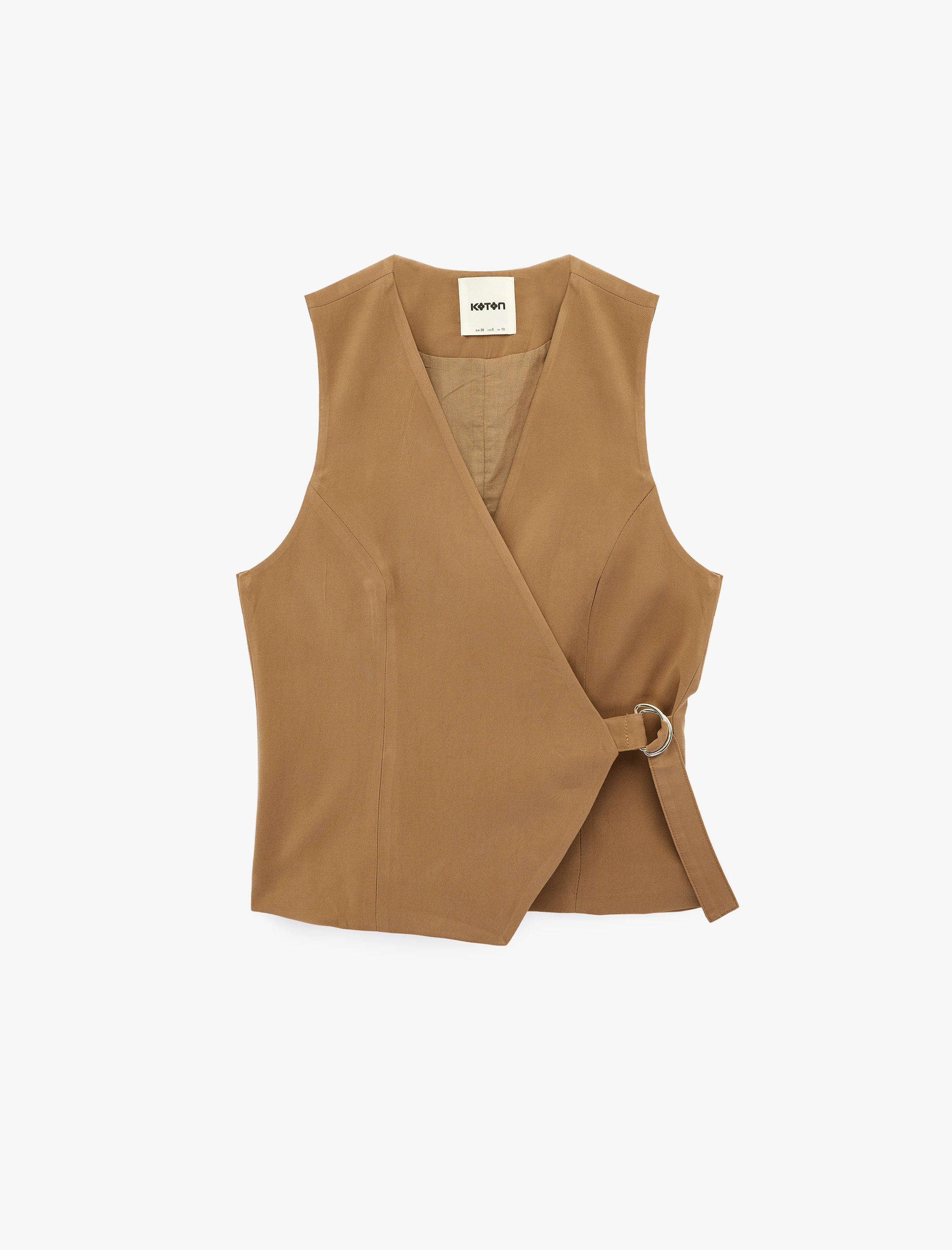   Slim Fit Ayarlanabilir Kapama Detaylı Kruvaze Yelek