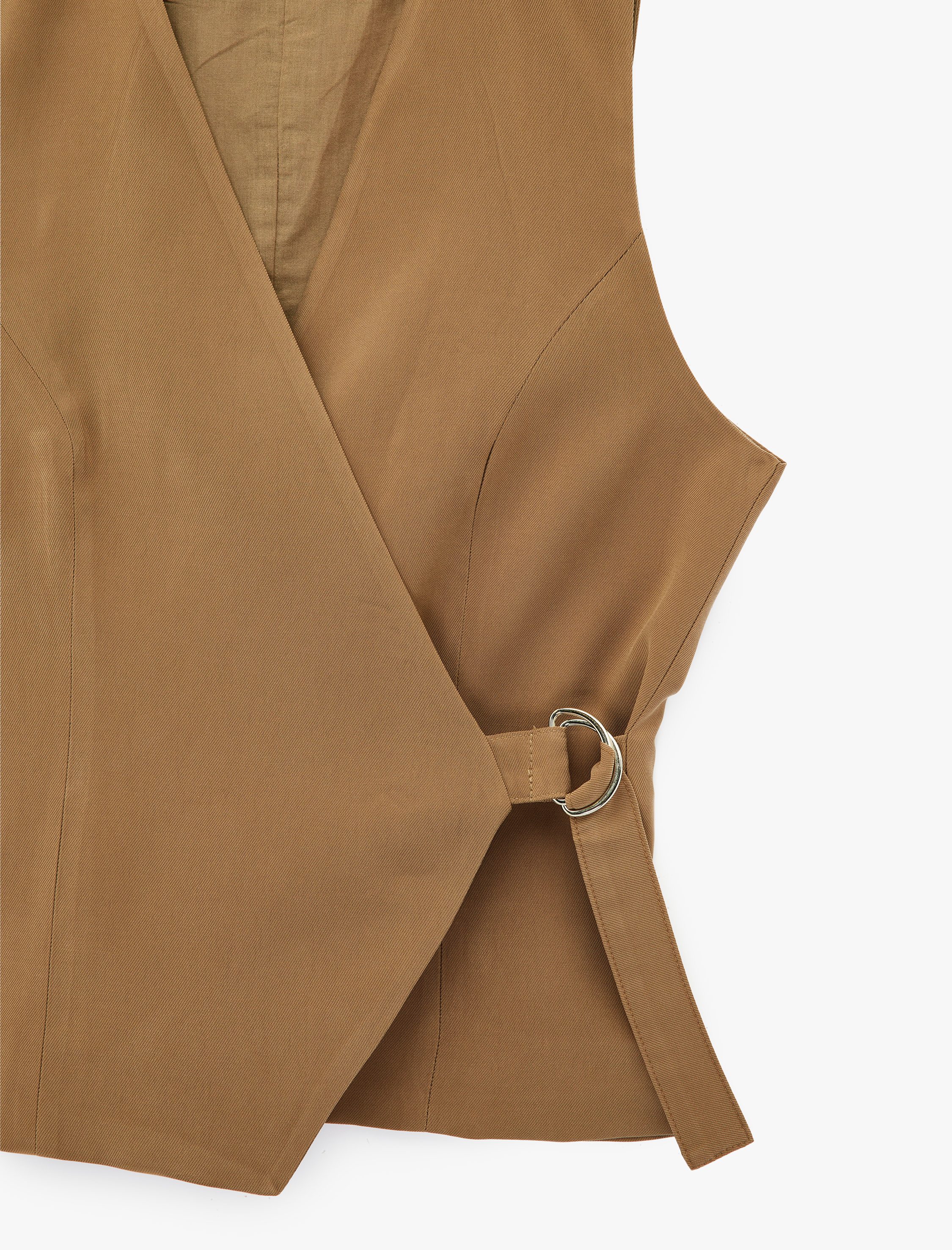   Slim Fit Ayarlanabilir Kapama Detaylı Kruvaze Yelek