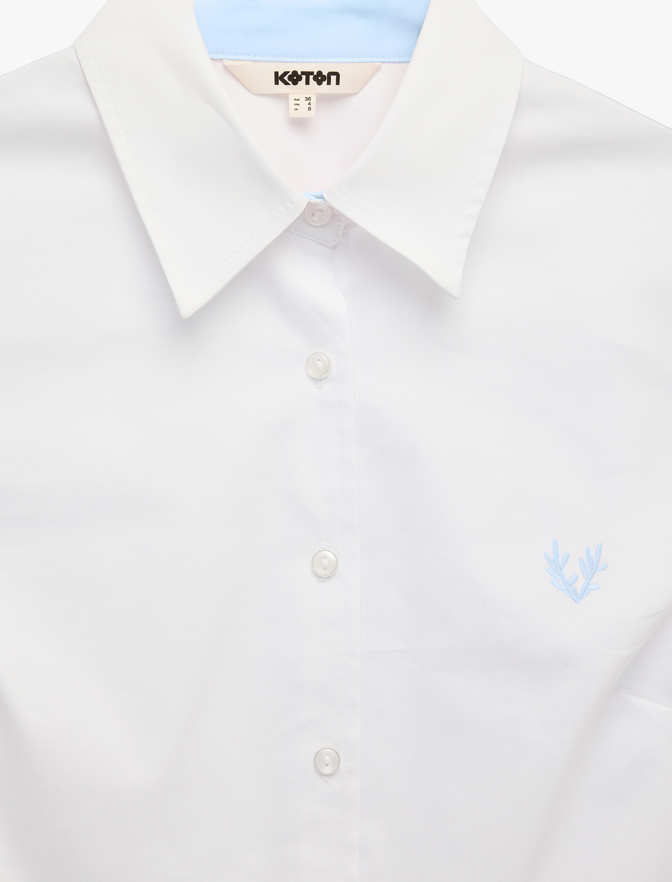   Pamuklu Slim Fit Kolları Katlama Detaylı Uzun Kollu Poplin Gömlek
