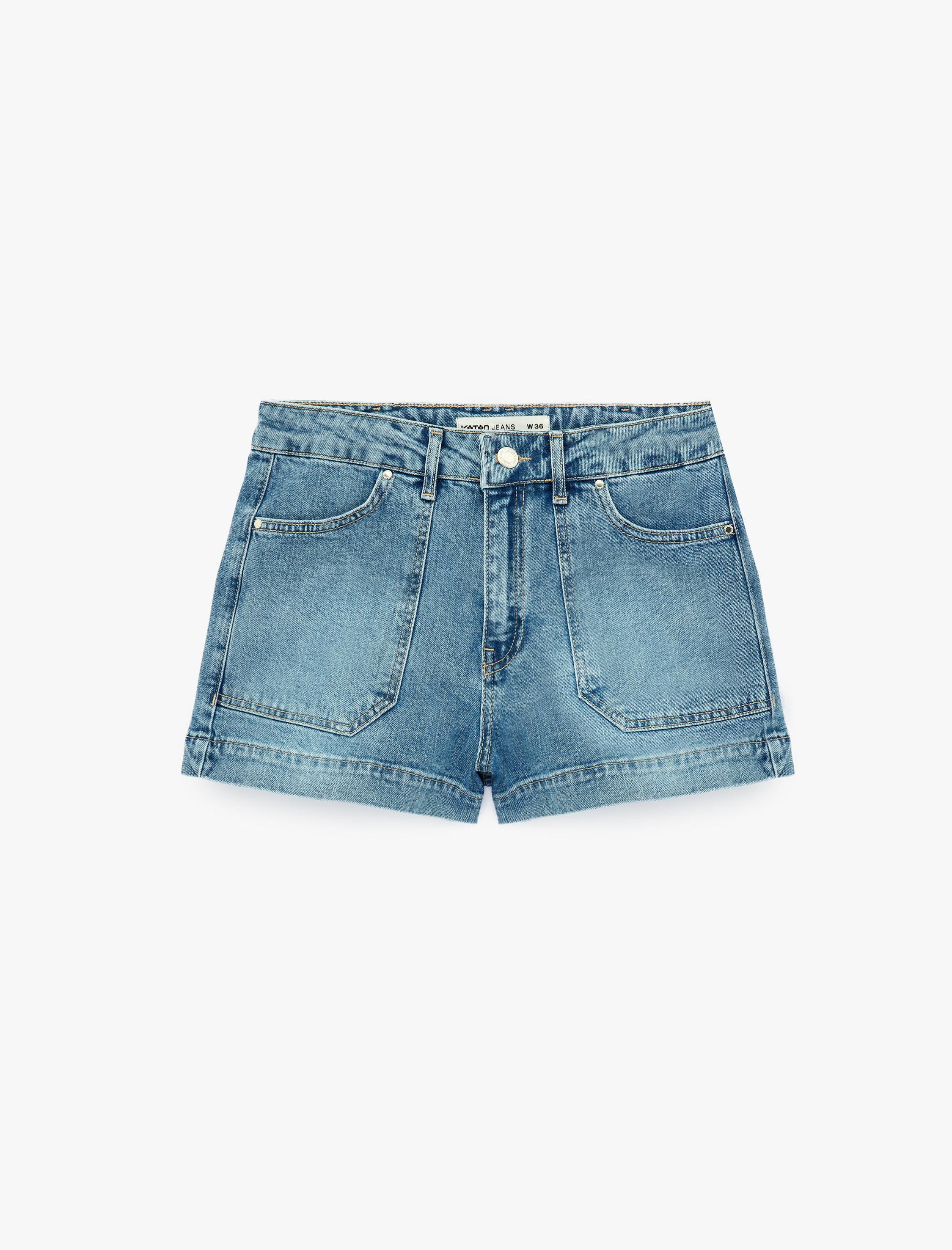   Pamuklu Regular Fit Cep Detaylı Mini Denim  Şort