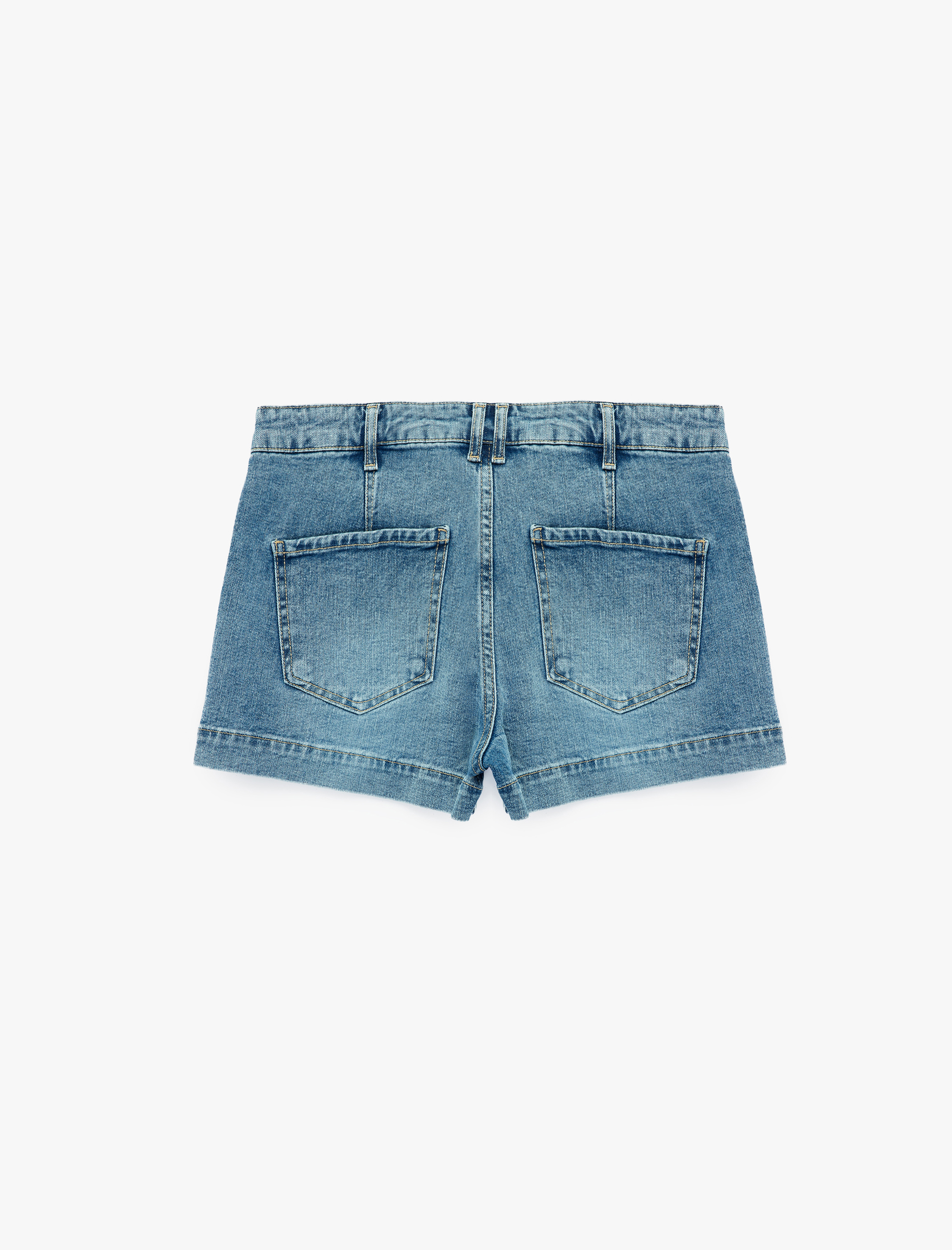   Pamuklu Regular Fit Cep Detaylı Mini Denim  Şort