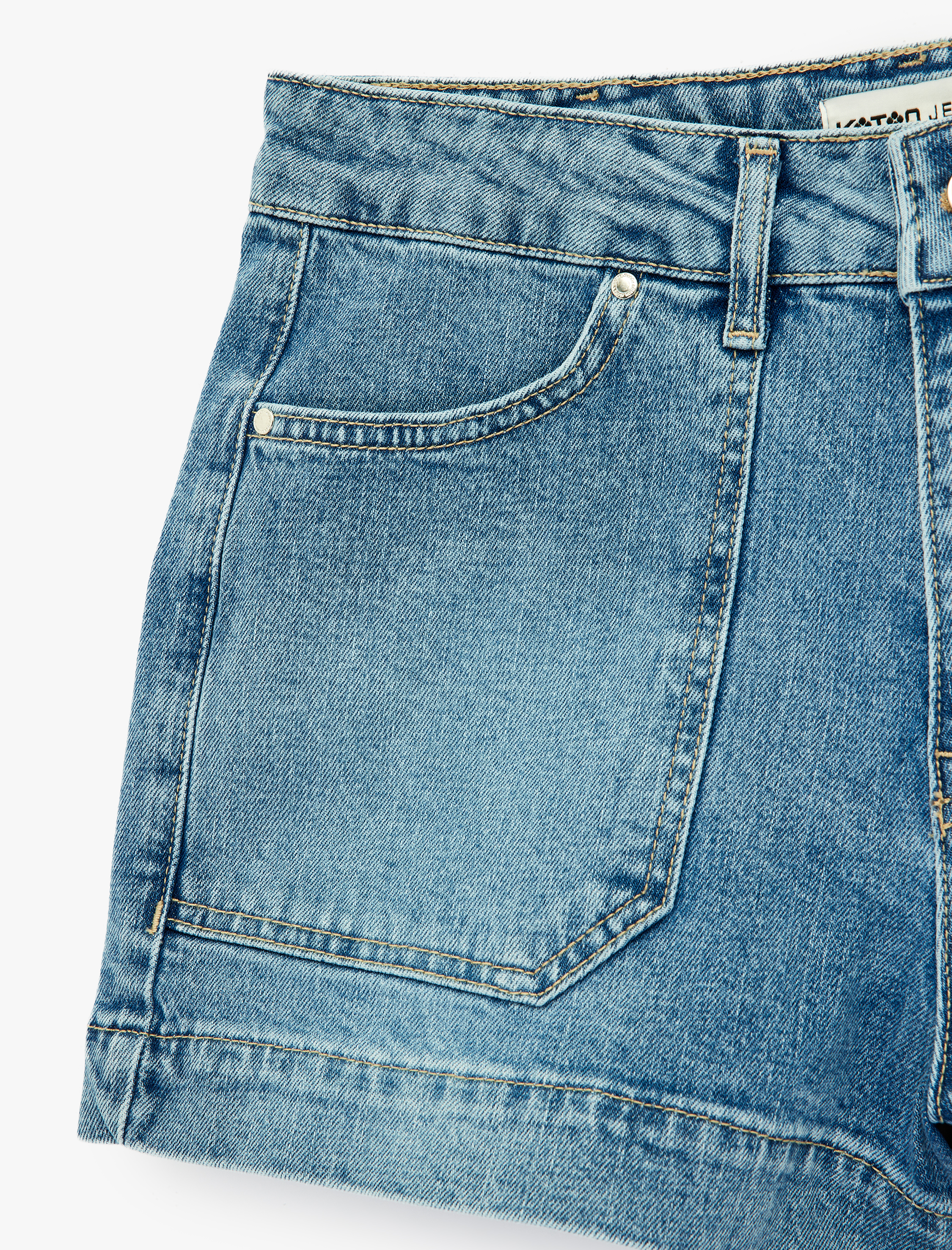   Pamuklu Regular Fit Cep Detaylı Mini Denim  Şort