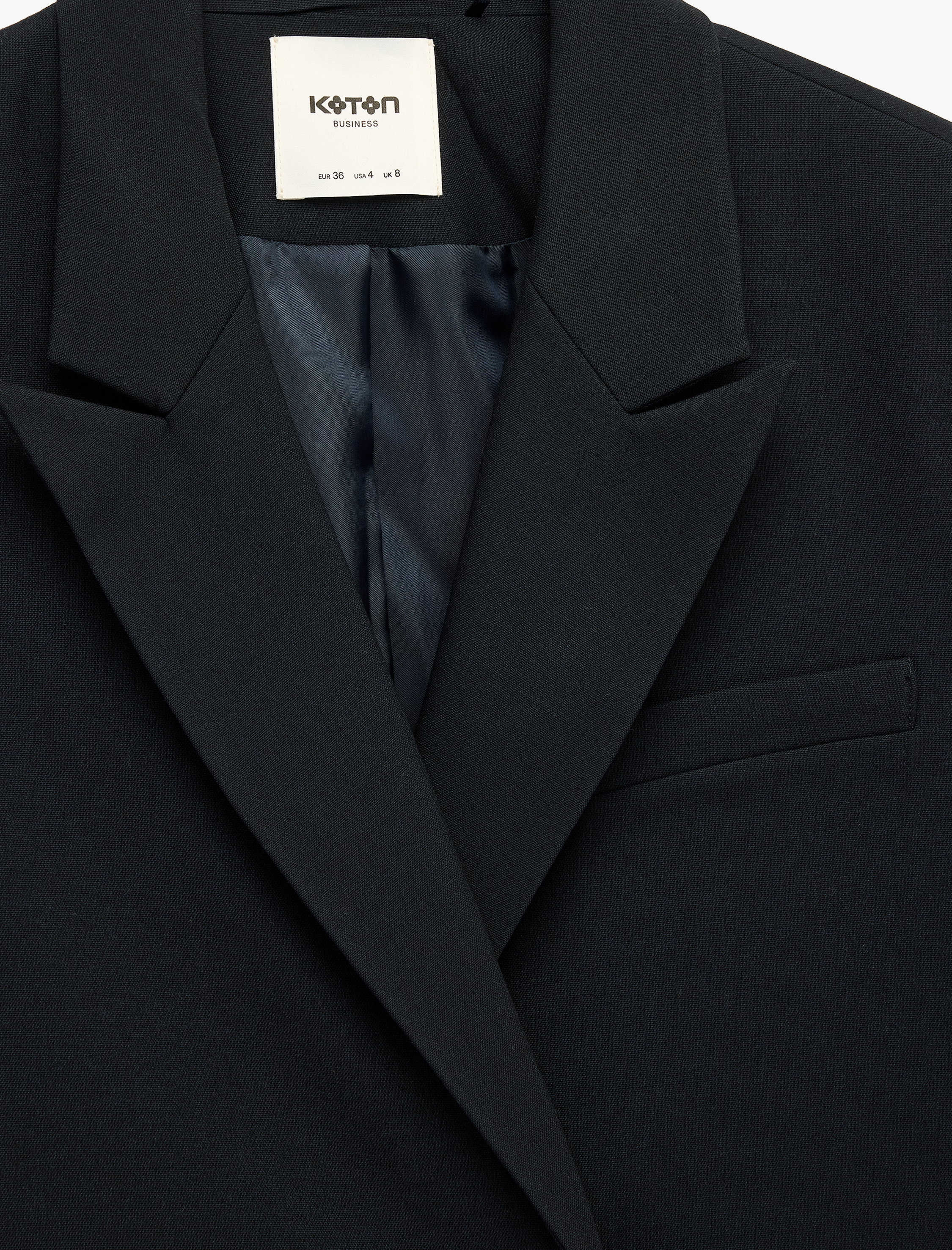   Kruvaze Yaka Uzun Kollu Crop Blazer Ceket