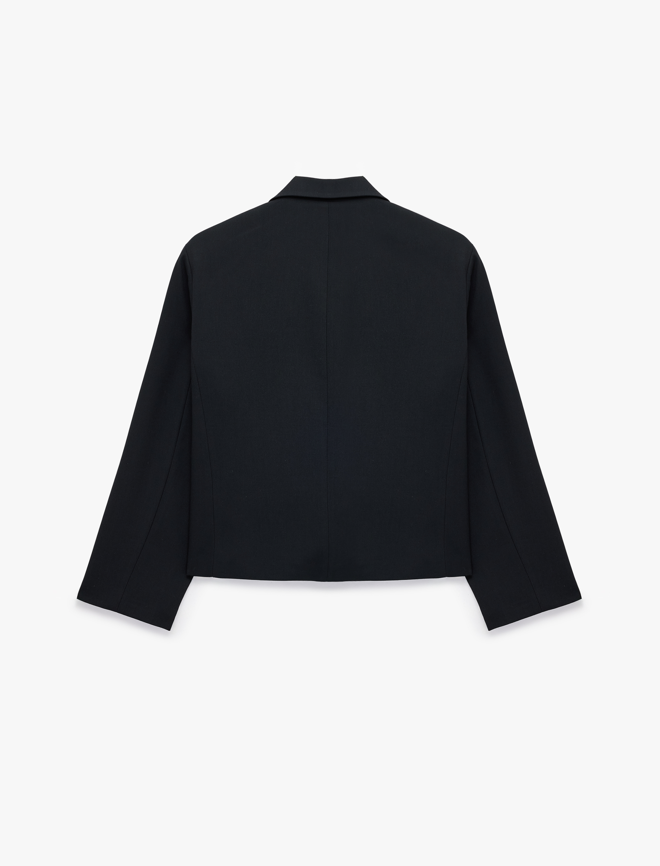   Kruvaze Yaka Uzun Kollu Crop Blazer Ceket