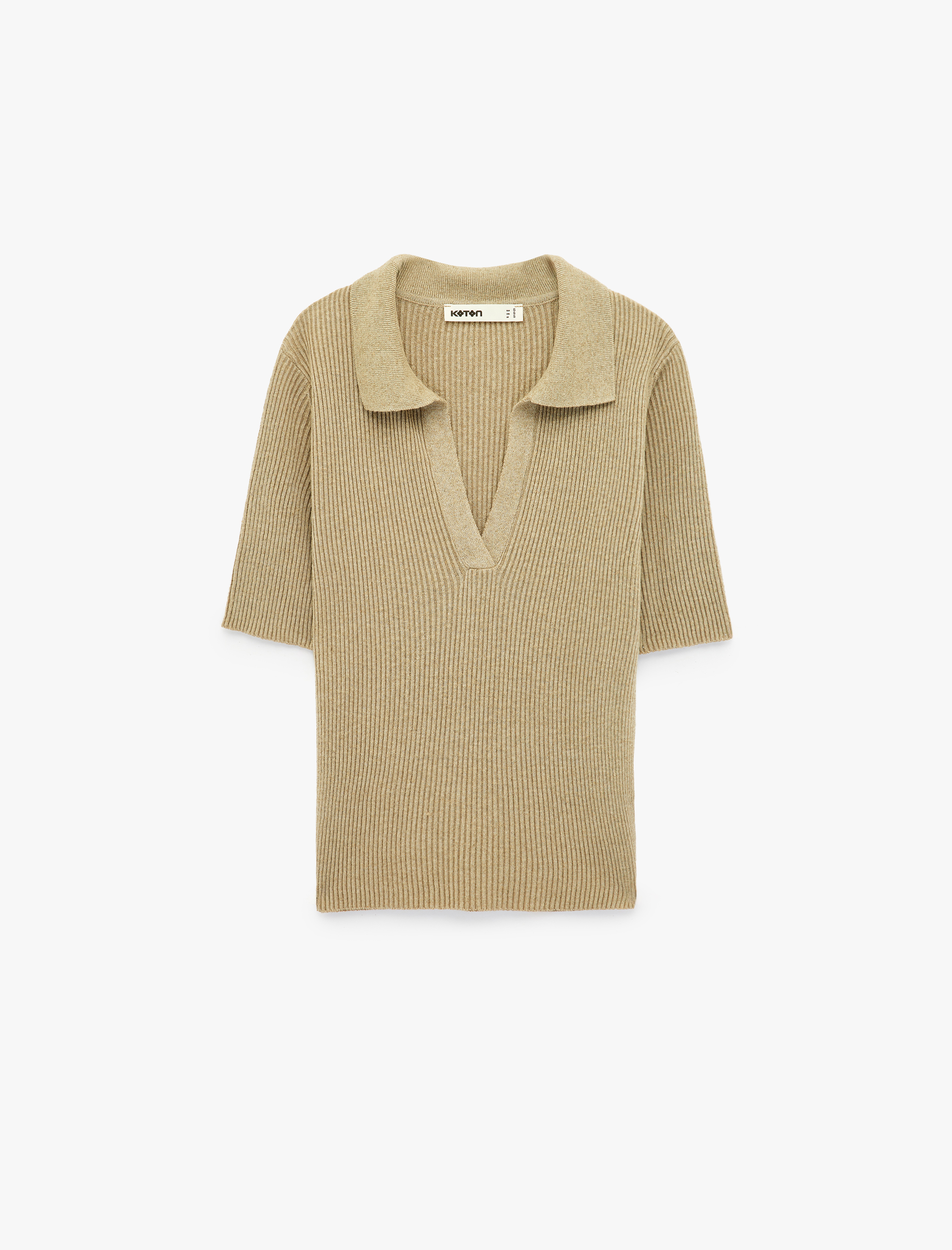   Slim Fit Kısa Kollu Polo Yaka Triko Kazak