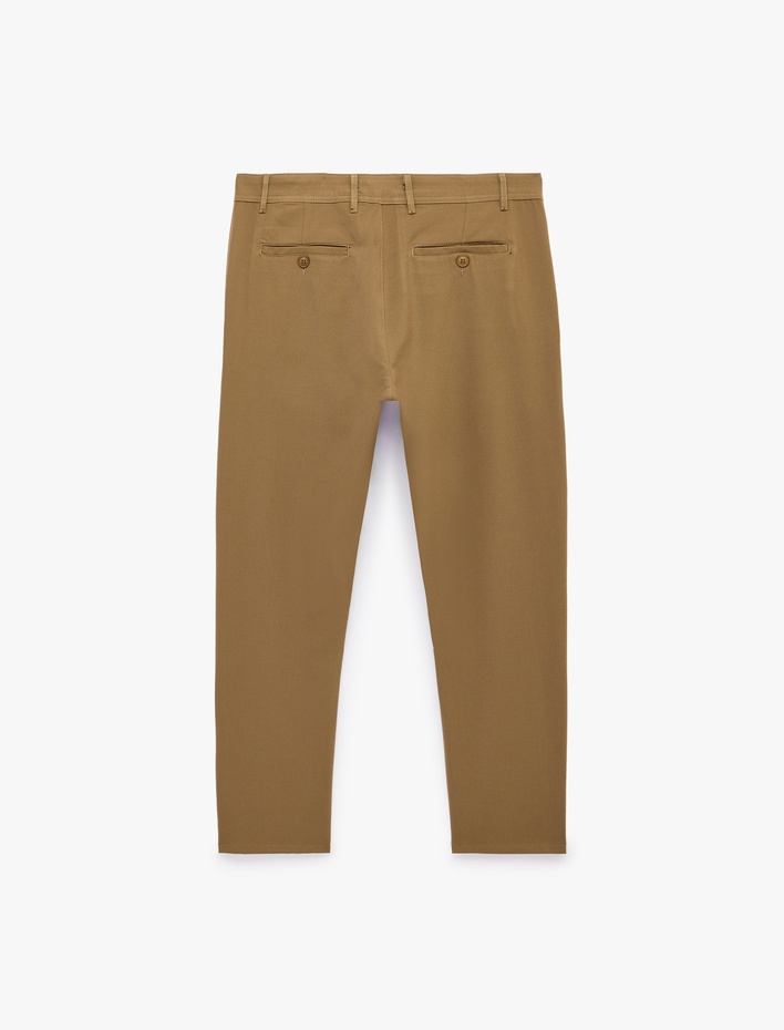  Viskon Karışımlı Cepli Slim Fit Kumaş Pantolon