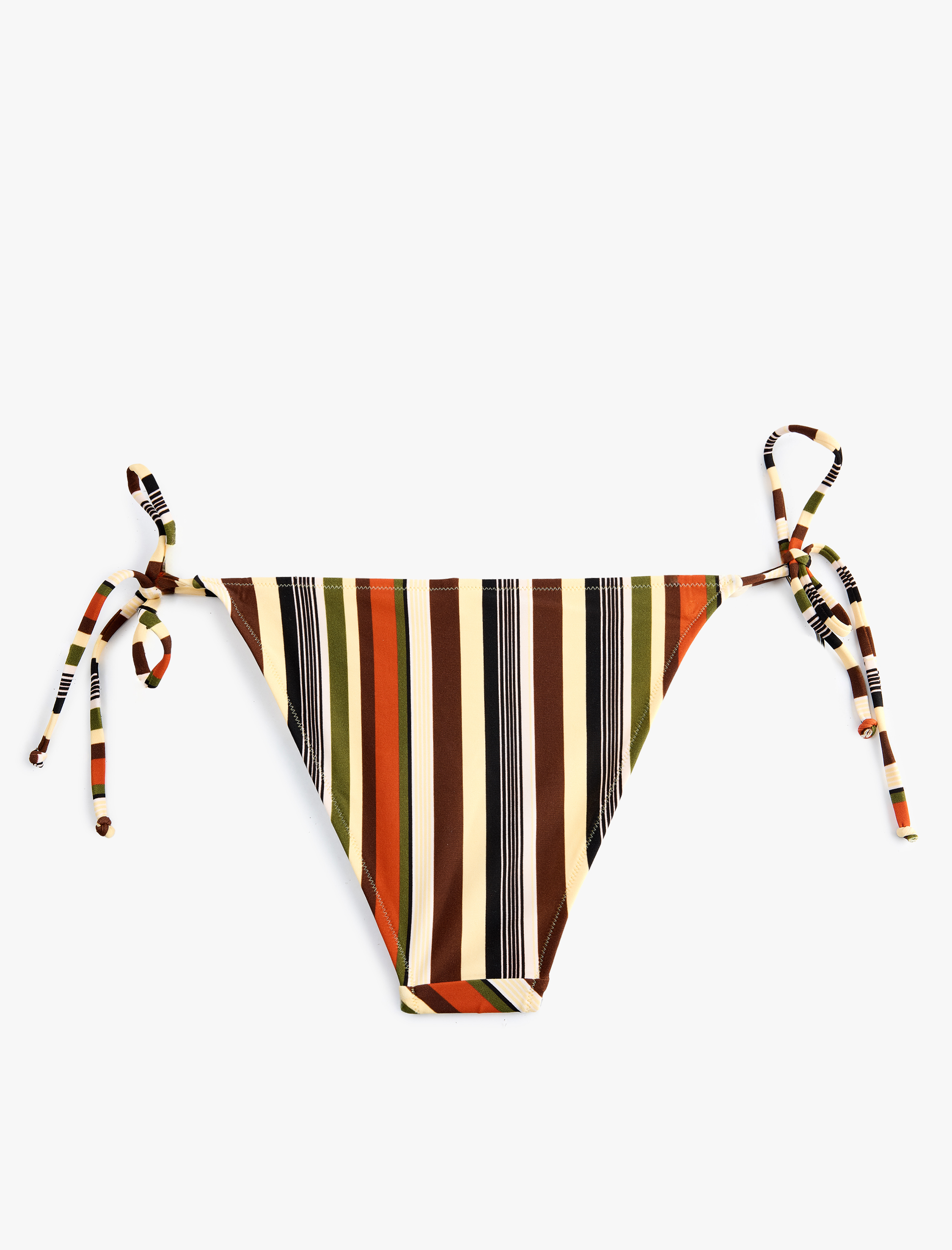   Yan Bağlamalı İpli Çizgili Bikini Alt