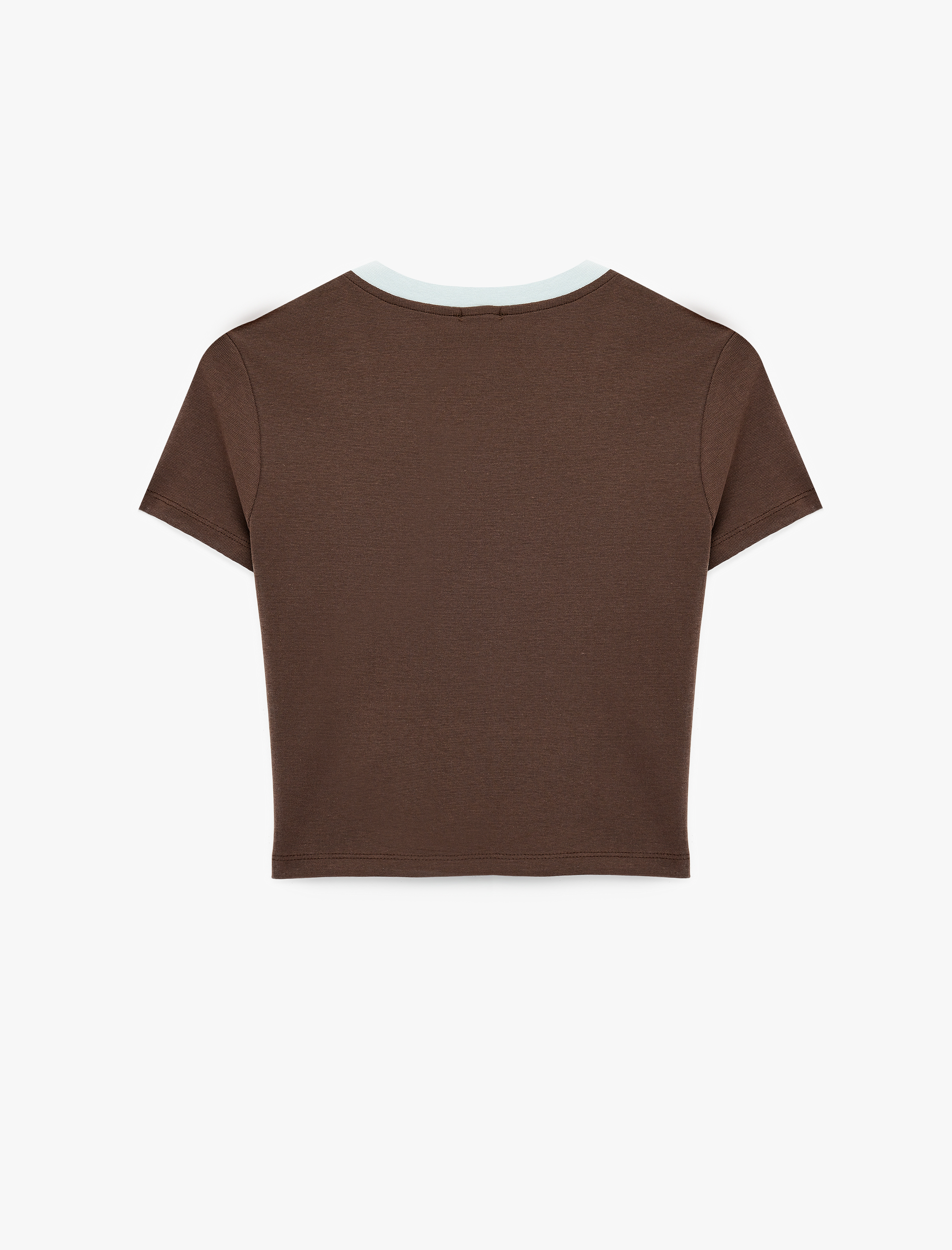   Pamuklu Slim Fit V Yaka Kısa Kollu Baskılı Tişört