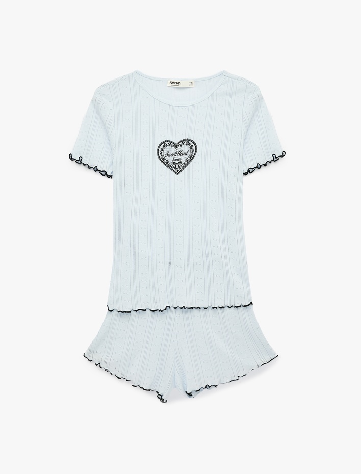  Modal Kumaş Kısa Kollu Bisiklet Yaka Şortlu Pijama Takımı