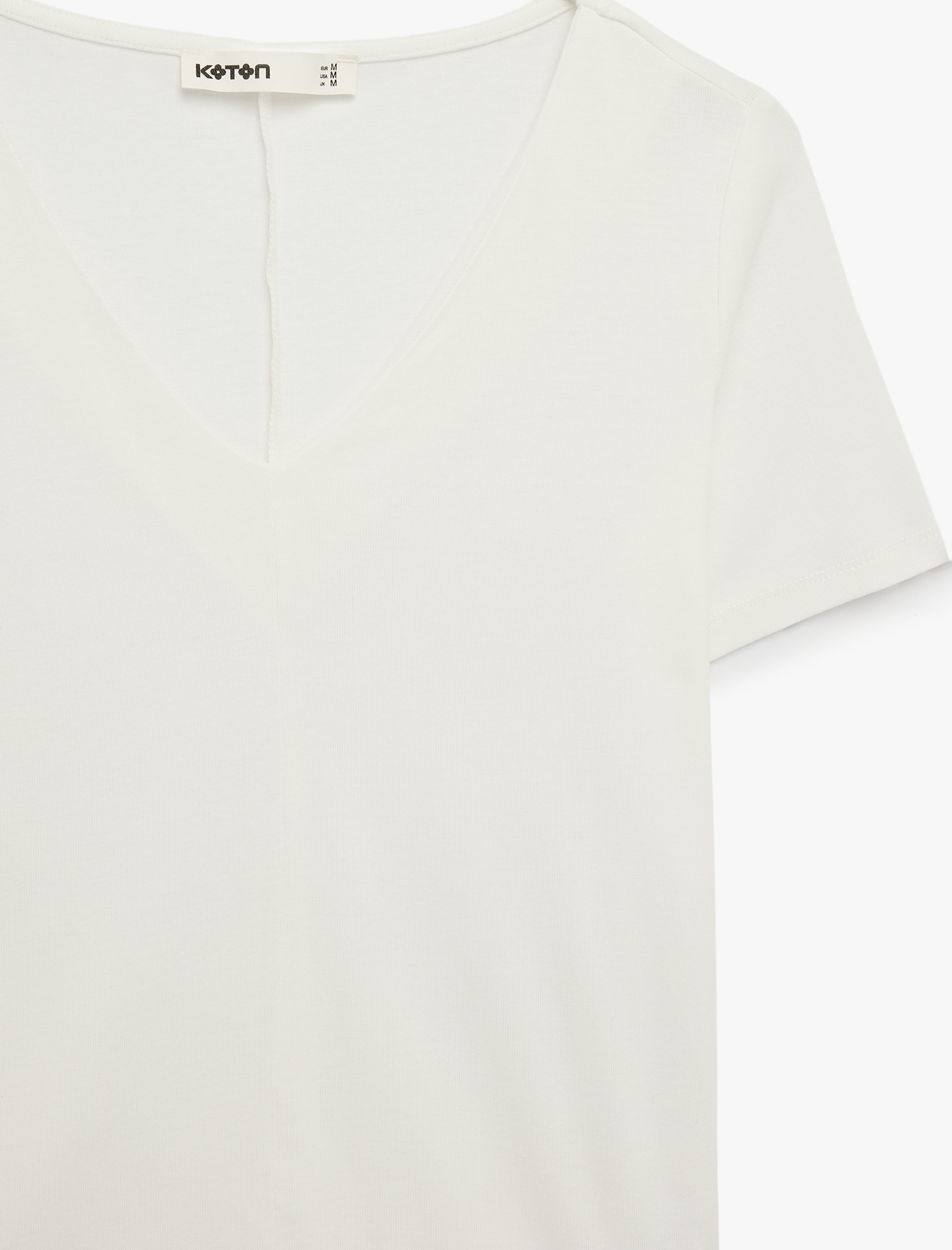   Pamuklu Slim Fit Kısa Kollu V Yaka Tişört
