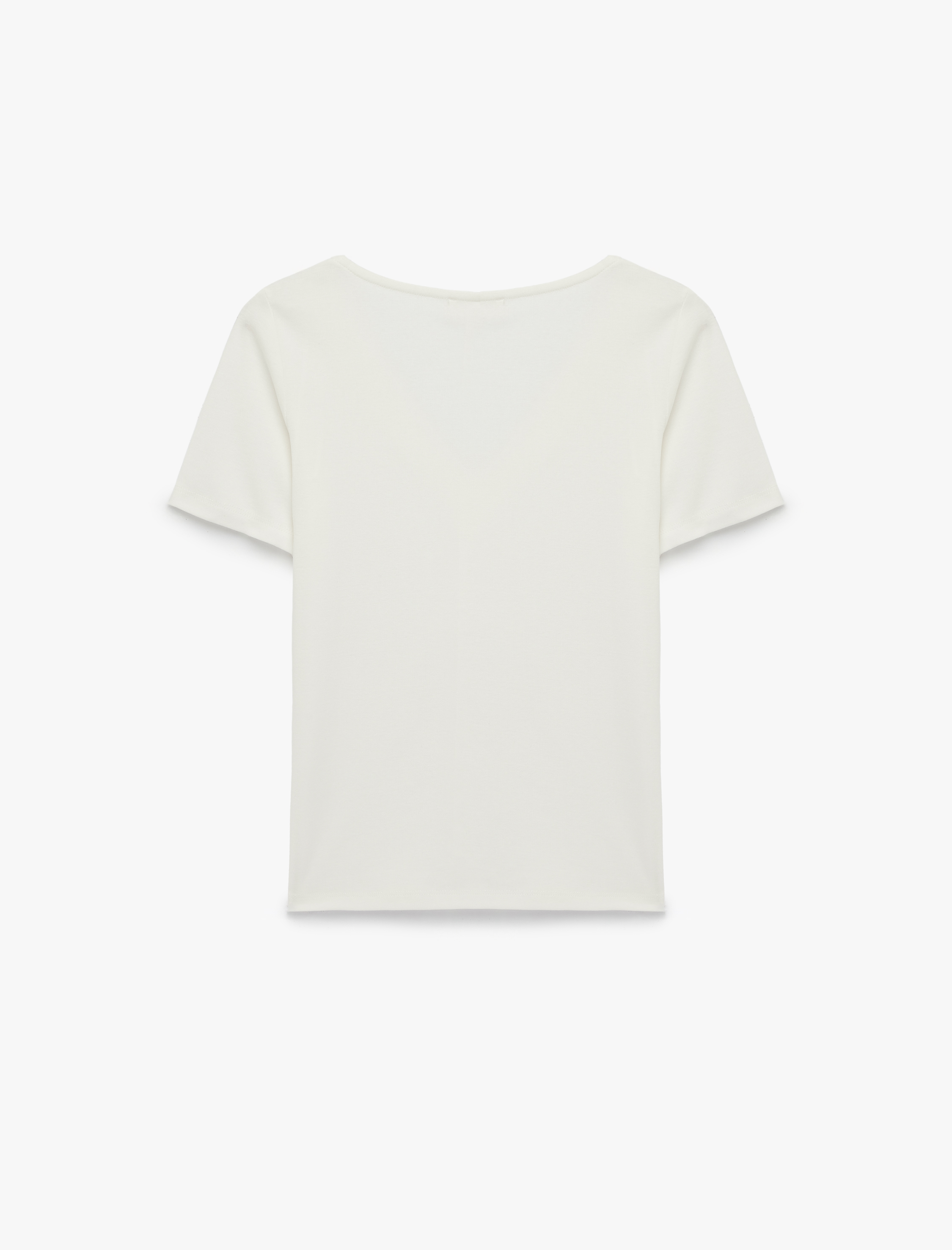   Pamuklu Slim Fit Kısa Kollu V Yaka Tişört