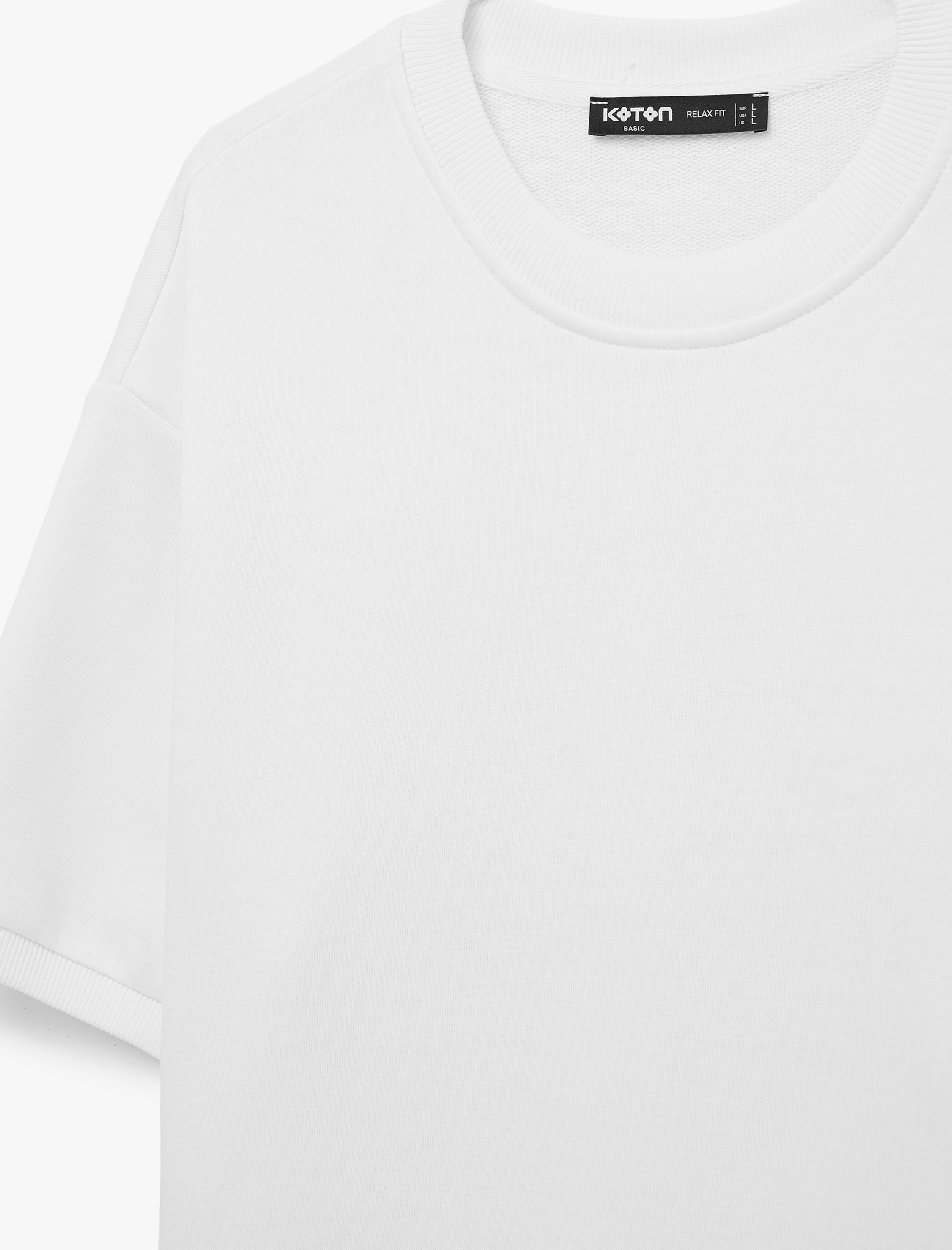   Pamuklu Bisiklet Yaka Kısa Kollu Oversize Basic Tişört