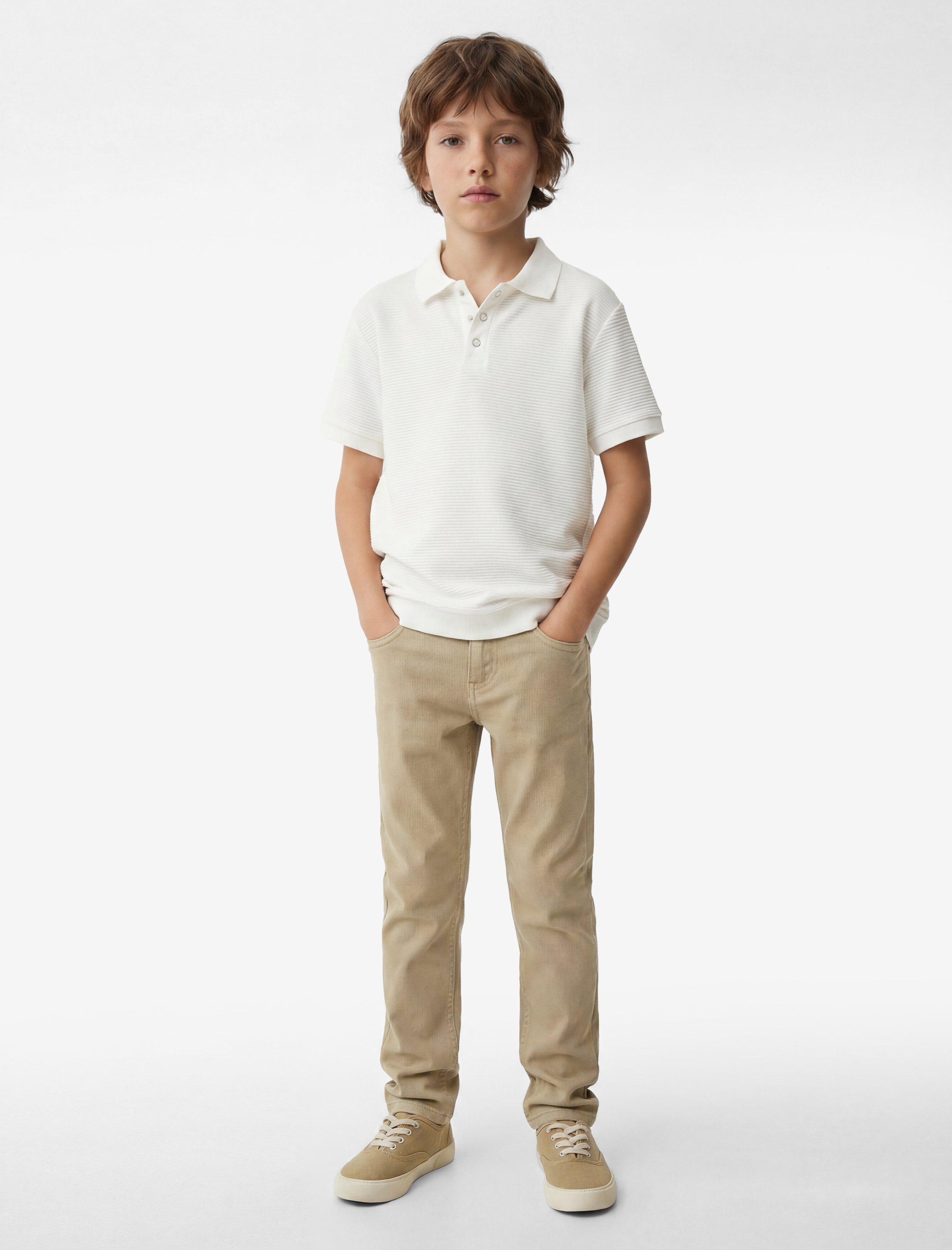  Erkek Çocuk Pamuklu Kısa Kollu Polo Yaka Basic Tişört