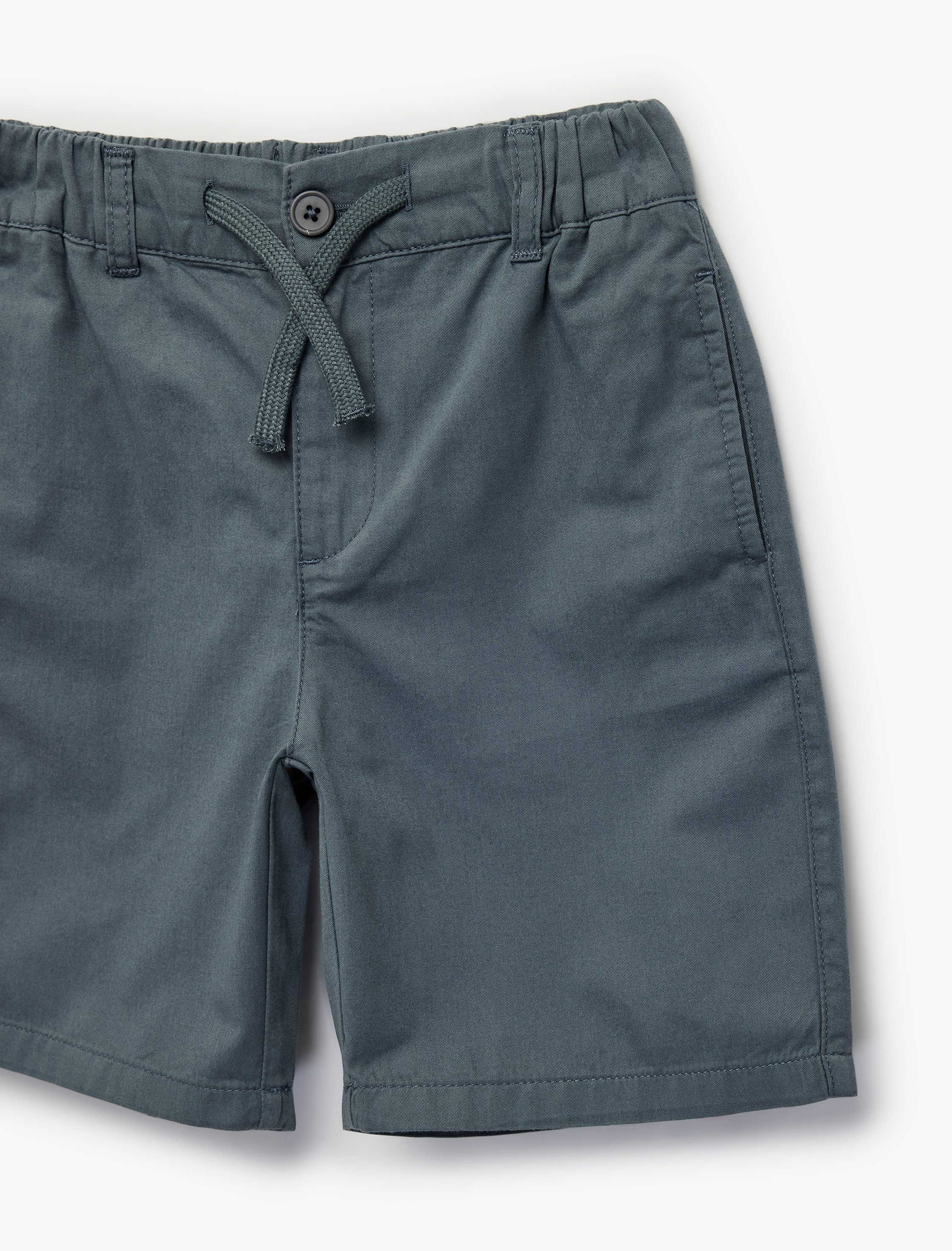  Erkek Çocuk Beli Lastikli Bağlama Detaylı Cepli Gabardin Bermuda Şort