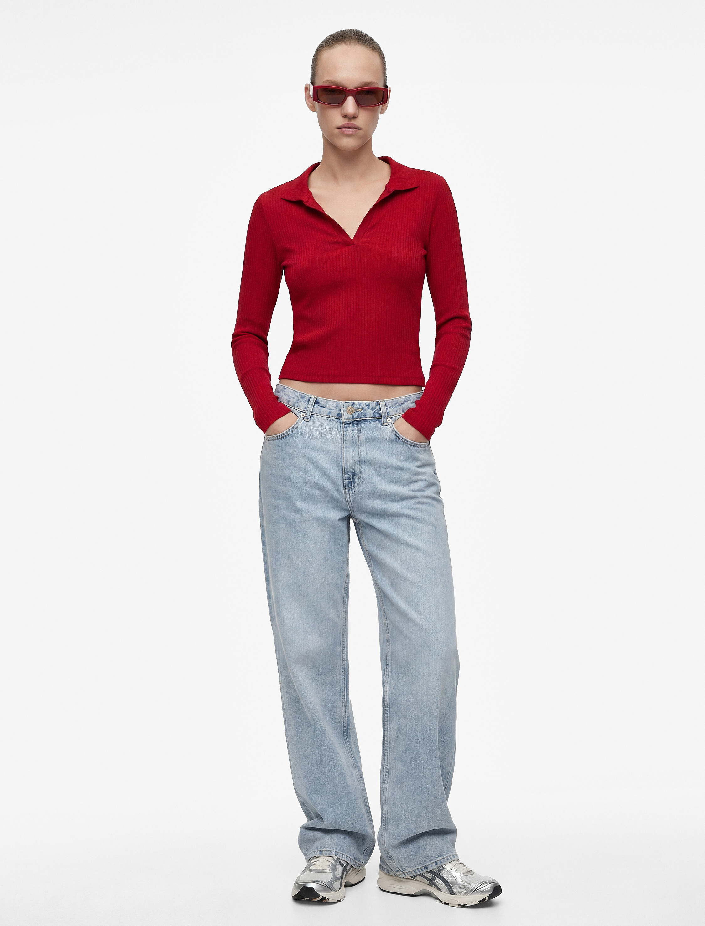   Kaşkorse Uzun Kollu Slim Fit Polo Yaka Tişört