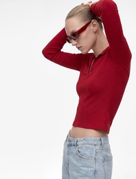 Kaşkorse Uzun Kollu Slim Fit Polo Yaka Tişört