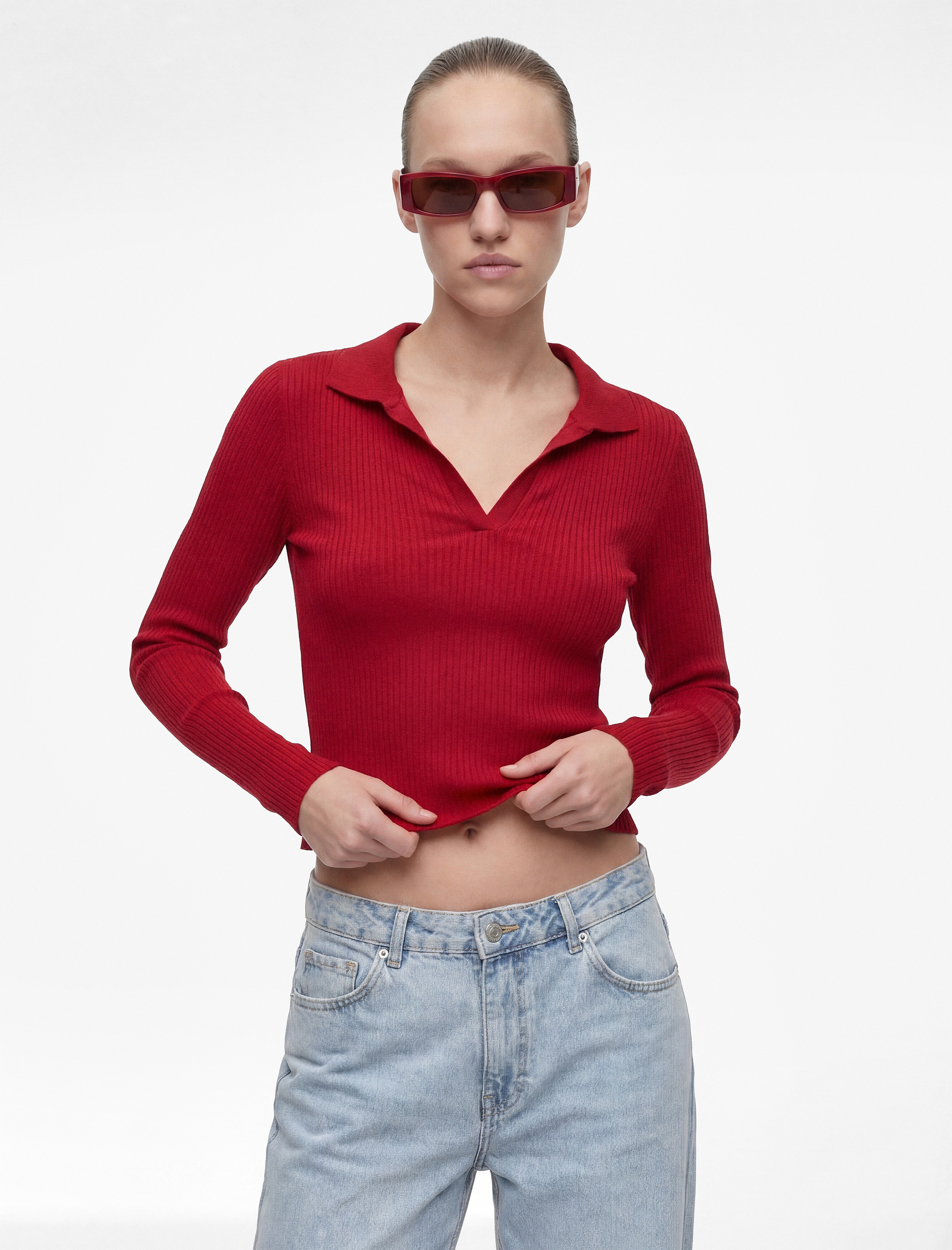   Kaşkorse Uzun Kollu Slim Fit Polo Yaka Tişört