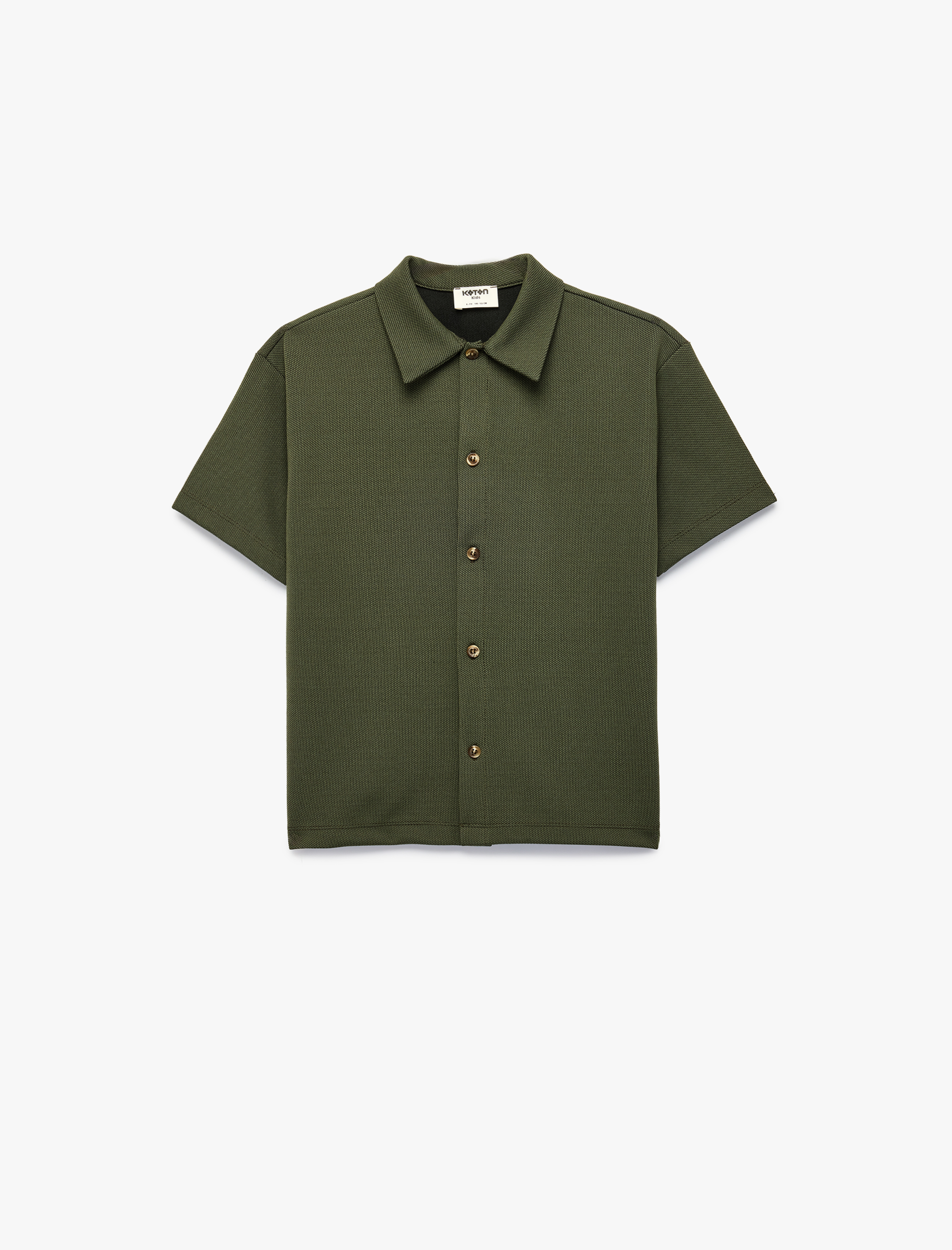  Erkek Çocuk Pike Kumaş Regular Fit Kısa Kollu Gömlek