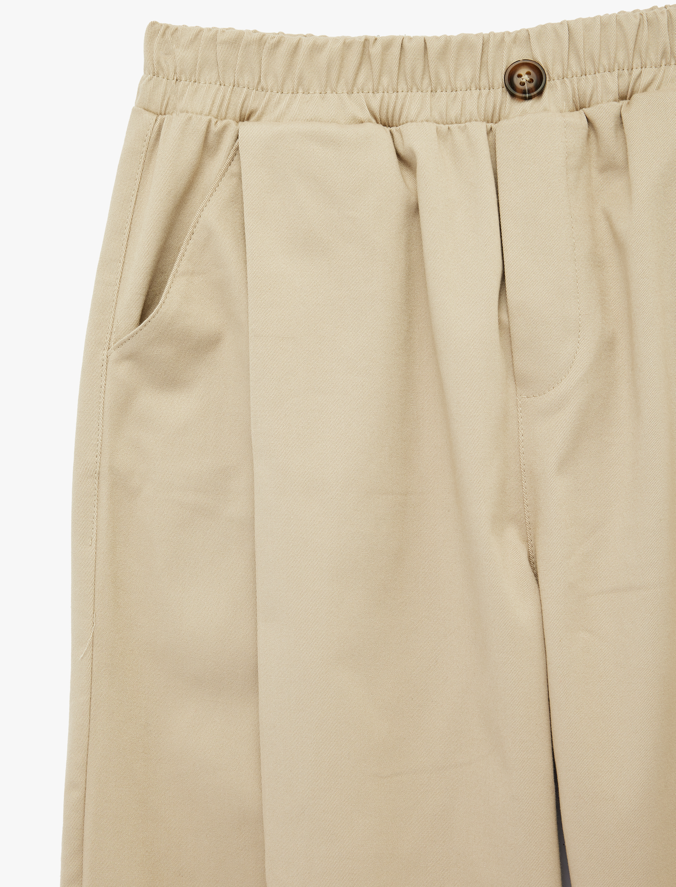  Erkek Çocuk Pileli Pamuklu Oversize Gabardin Kumaş Pantolon