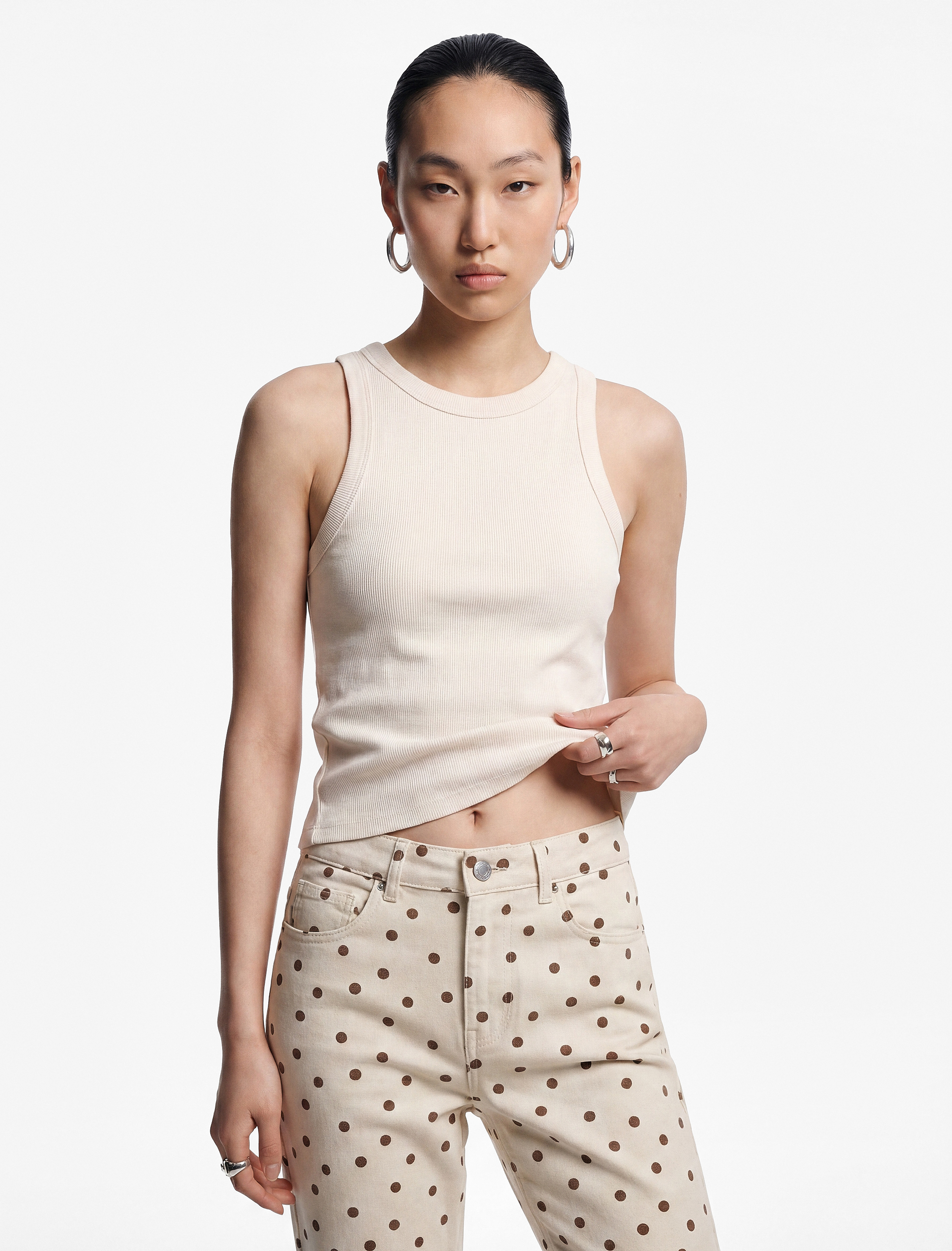   Slim Fit Kolsuz Halter Yaka Bluz
