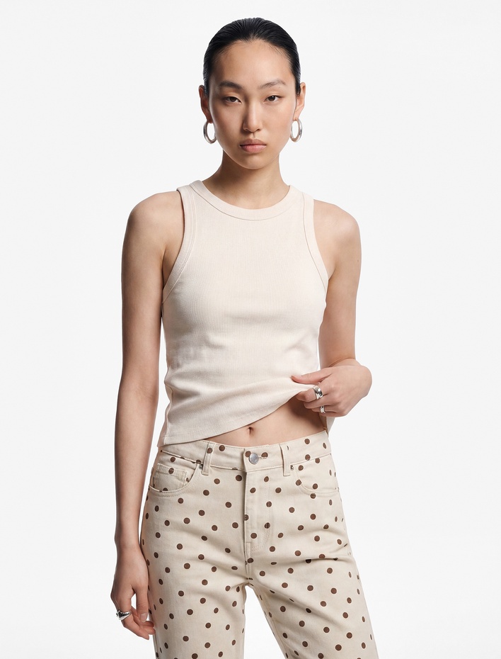  Slim Fit Kolsuz Halter Yaka Bluz
