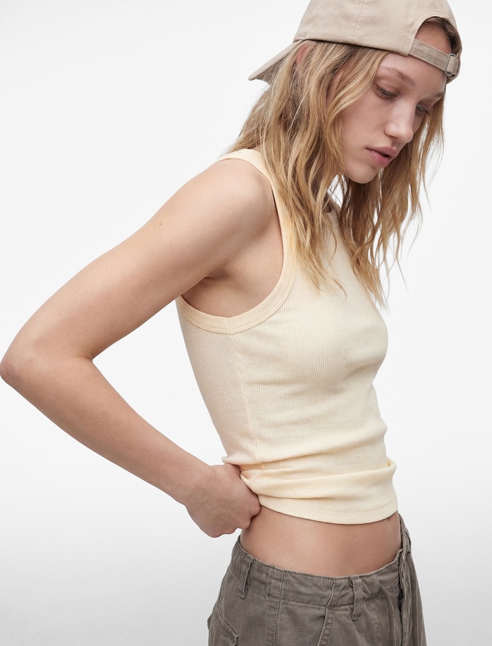  Slim Fit Kolsuz Halter Yaka Bluz