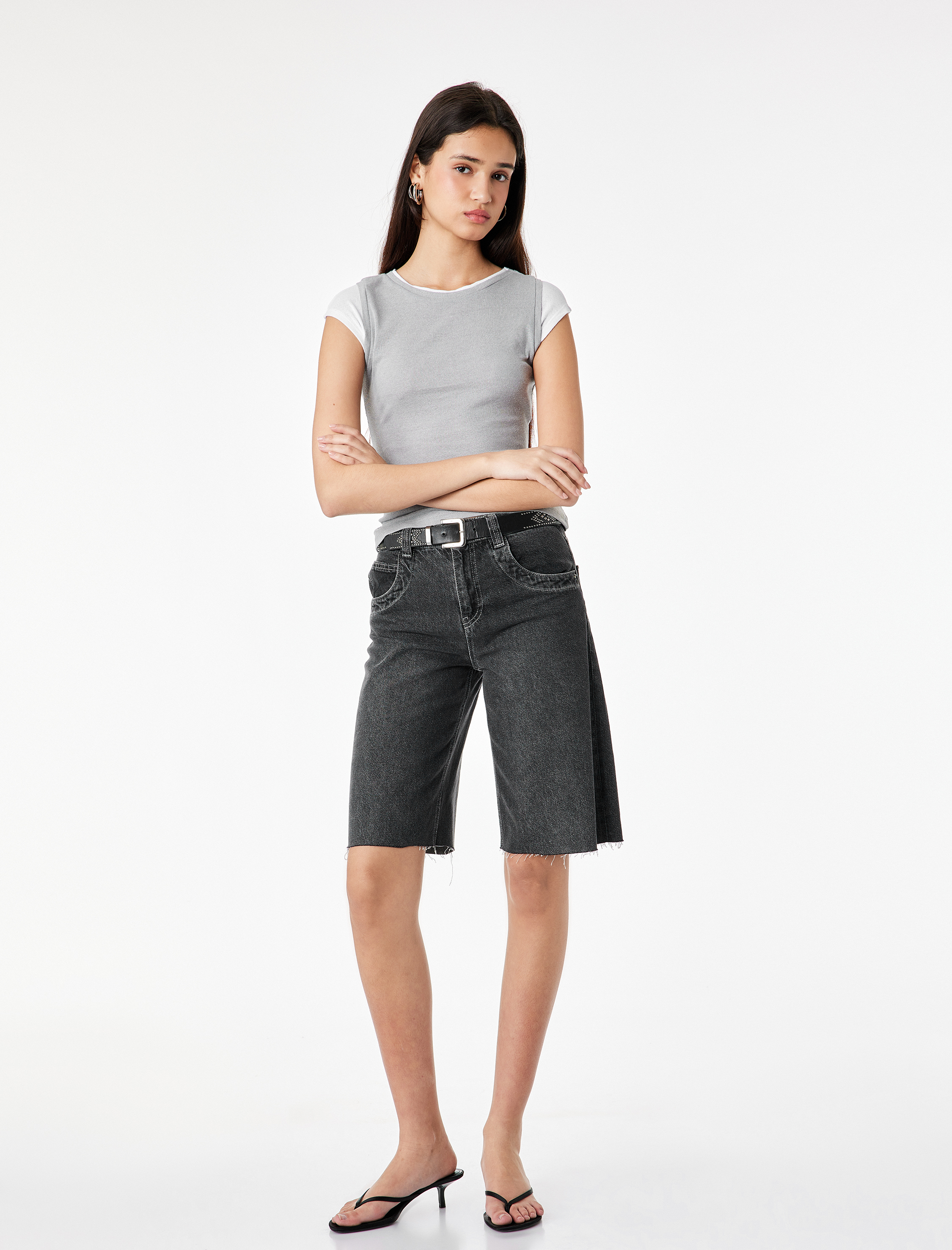   Slim Fit Bisiklet Yaka Kısa Kollu İkili Tişört