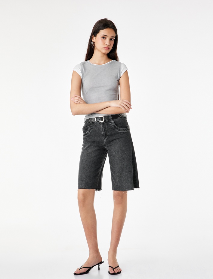  Slim Fit Bisiklet Yaka Kısa Kollu İkili Tişört